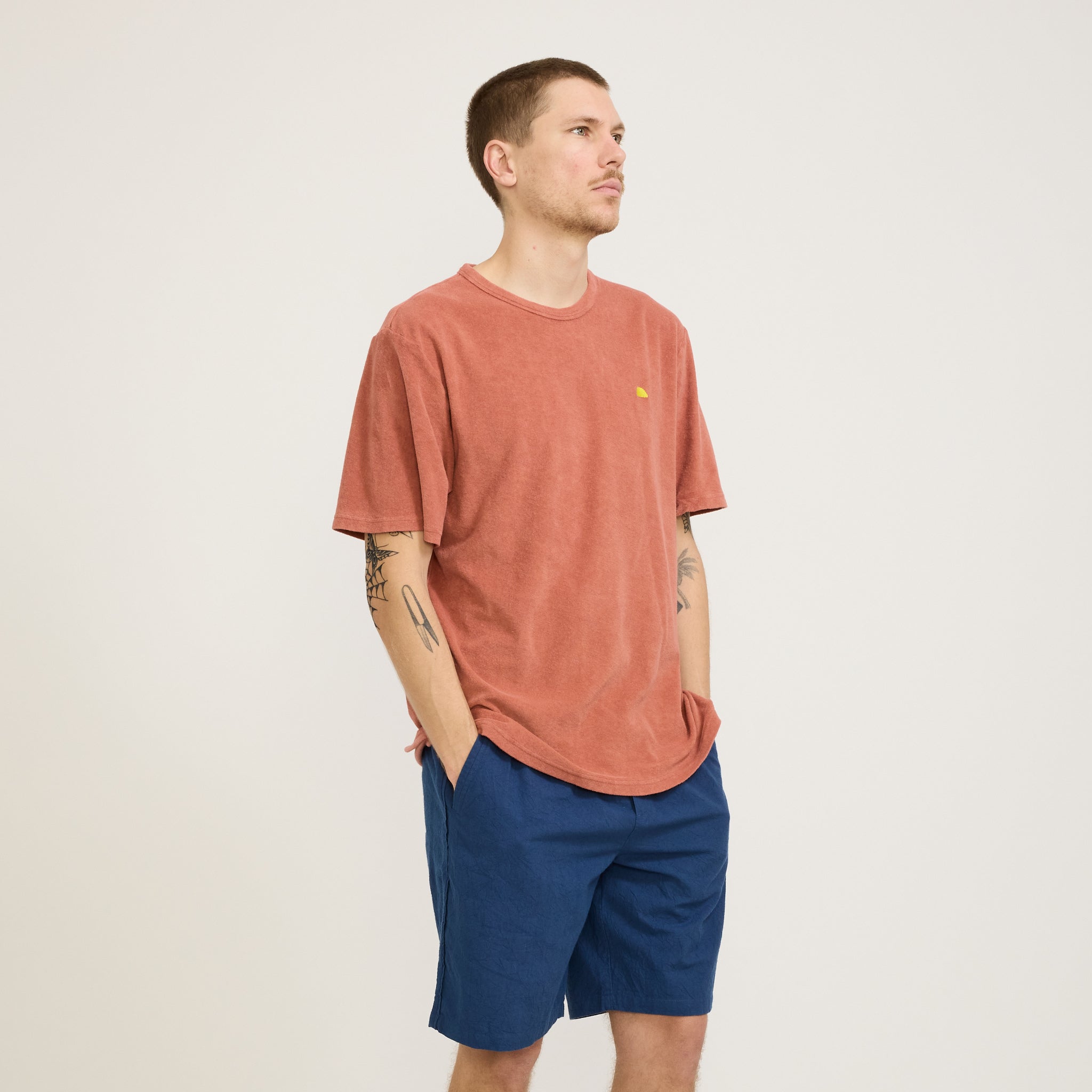 Folk | Relaxed Assembly Tee Dark Coral Terry DP | Maplestore