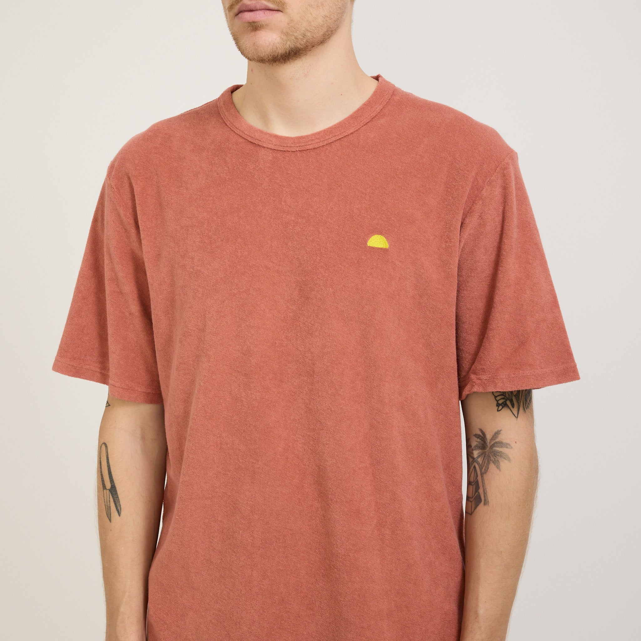 Folk | Relaxed Assembly Tee Dark Coral Terry DP | Maplestore