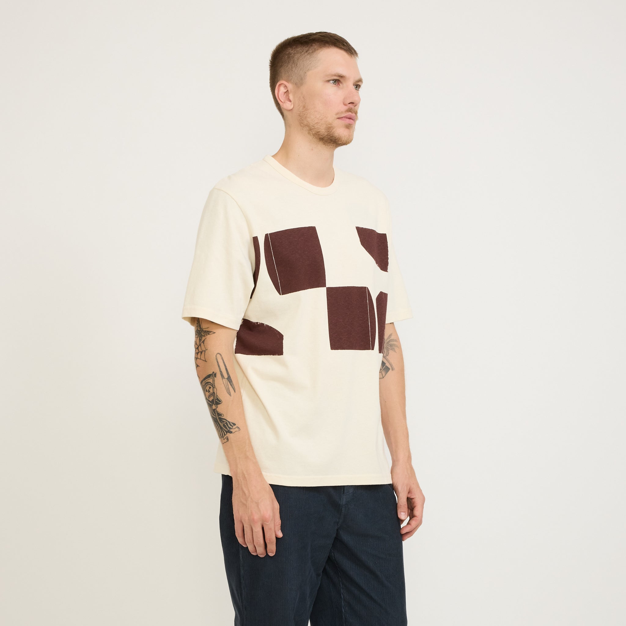 Folk | Relaxed Tee Ecru Tile Print KG | Maplestore
