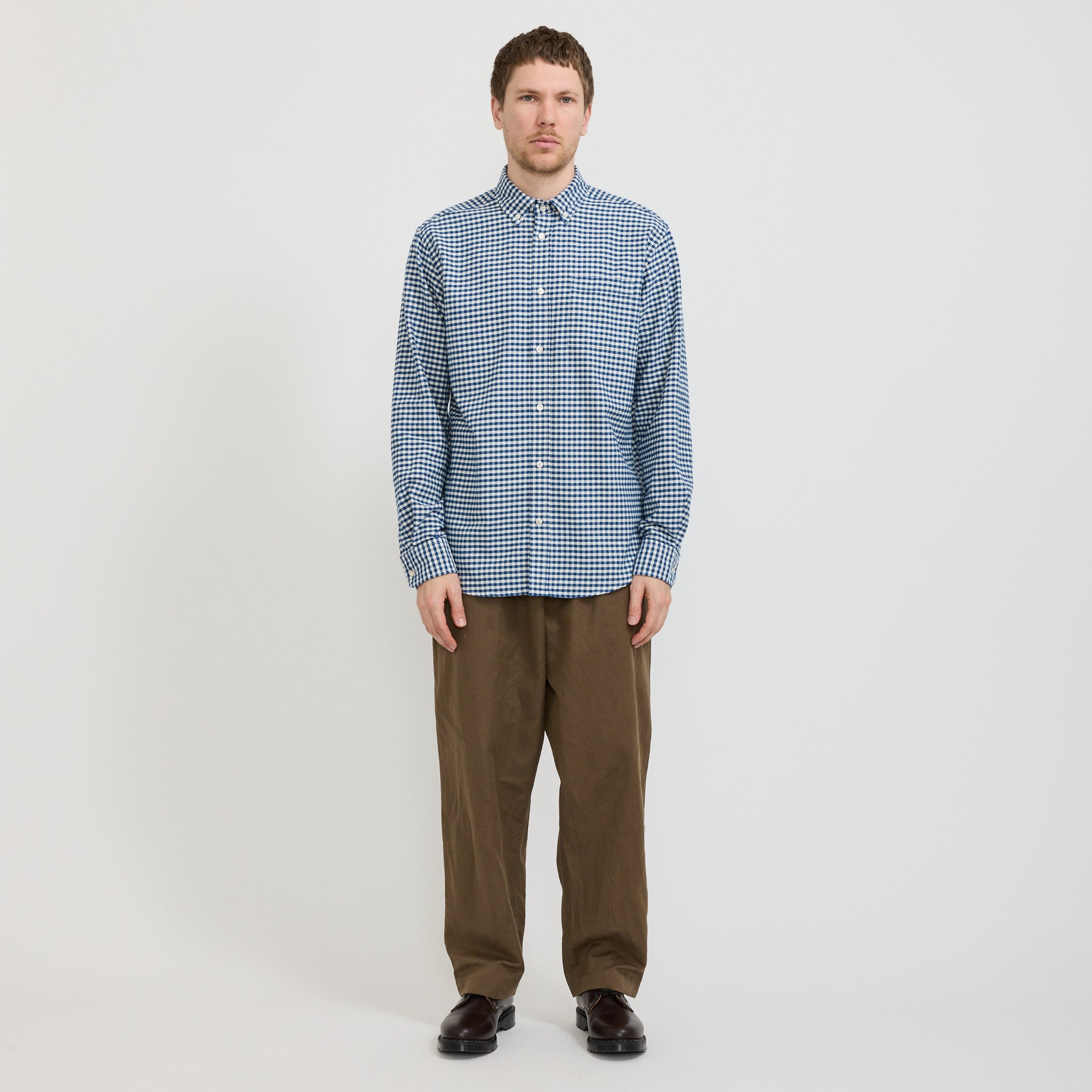 Foret | Creek Brushed Check Shirt Blue/Cloud | Maplestore
