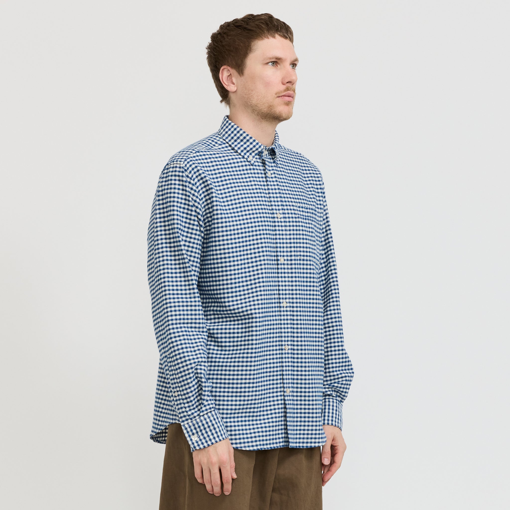 Foret | Creek Brushed Check Shirt Blue/Cloud | Maplestore