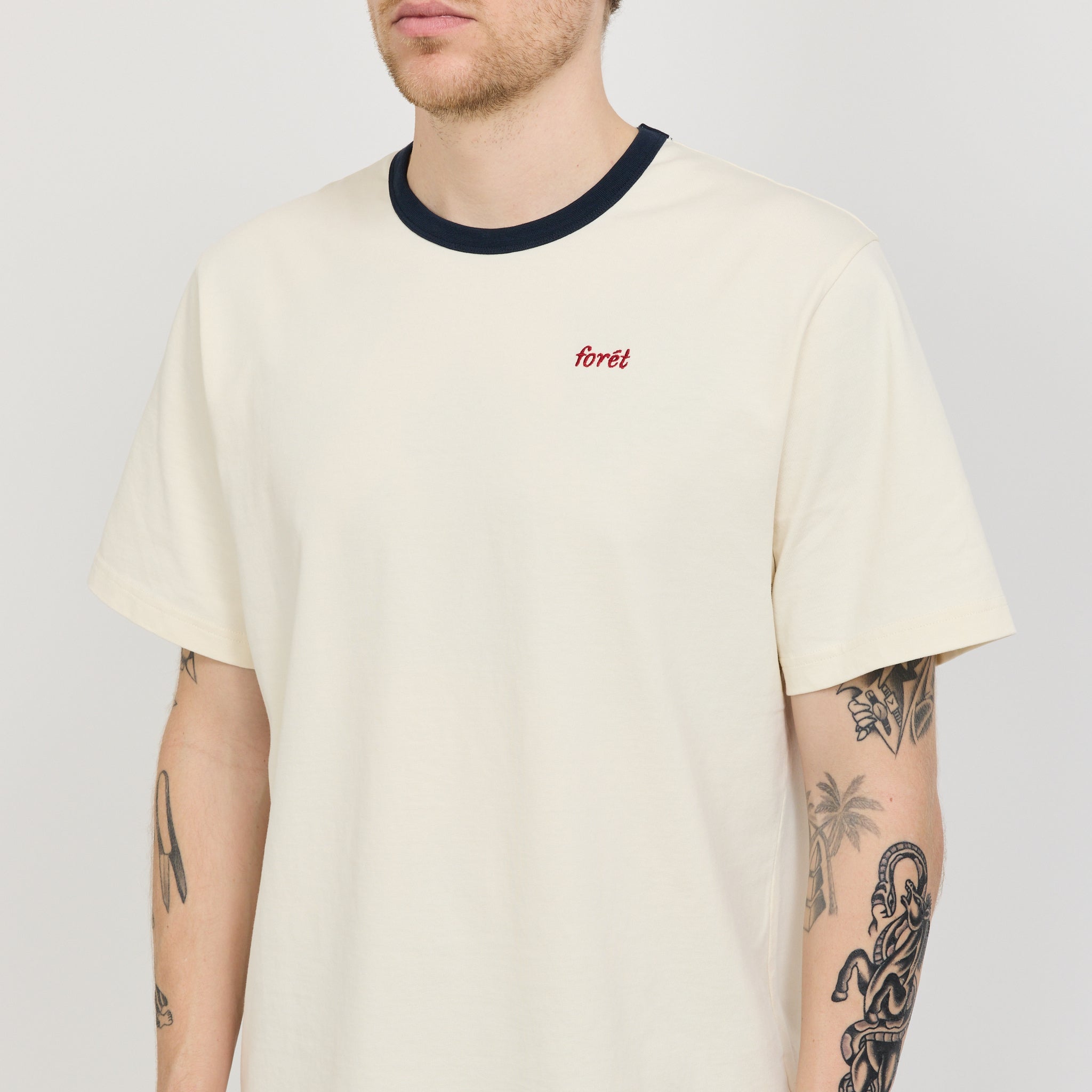 Foret | Ray T-Shirt Cloud/Navy | Maplestore