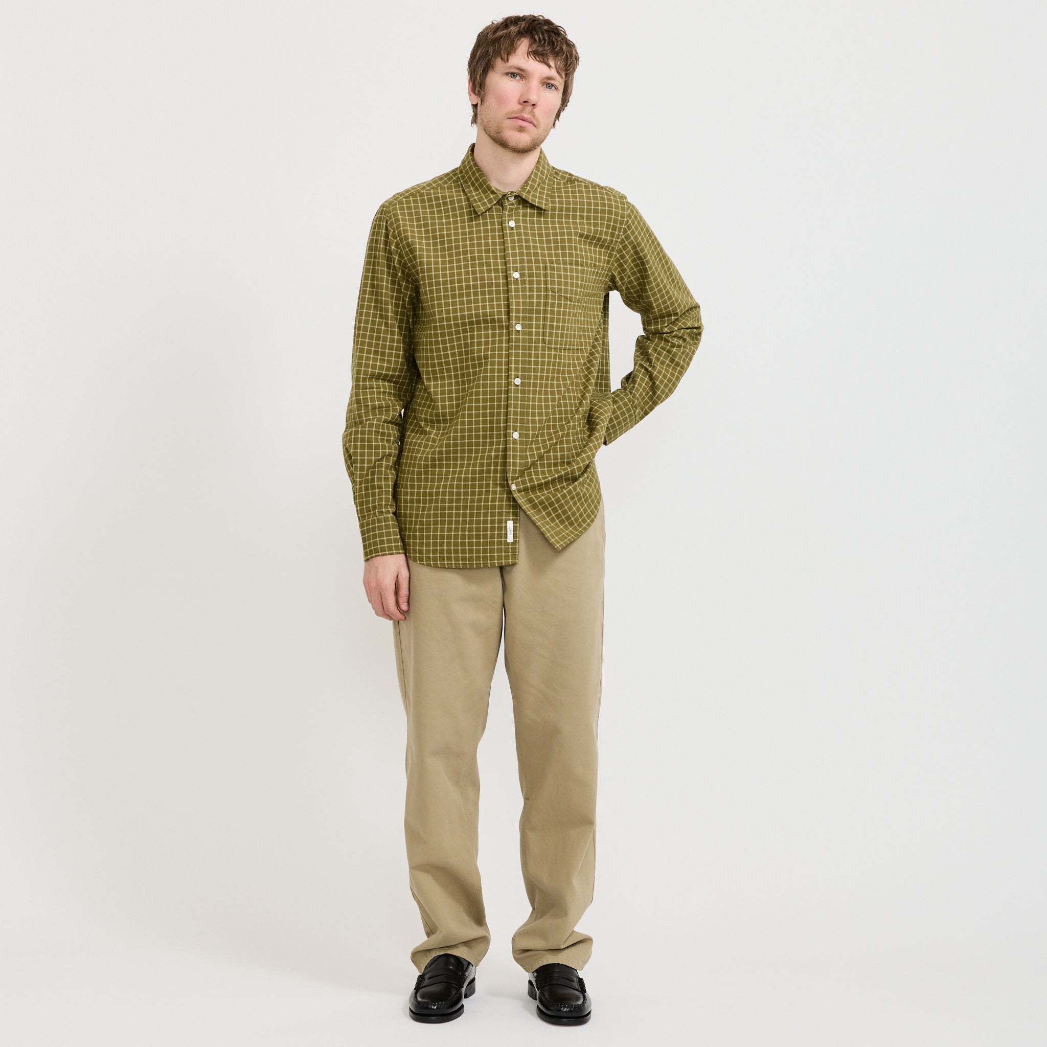 Ridge Flannel Regular Fit Check Shirt Thyme Check