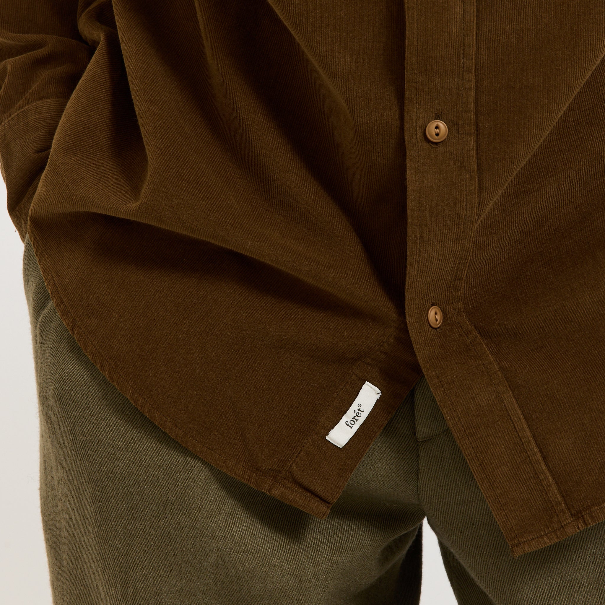 Foret | River Corduroy Shirt Burnt Khaki | Maplestore