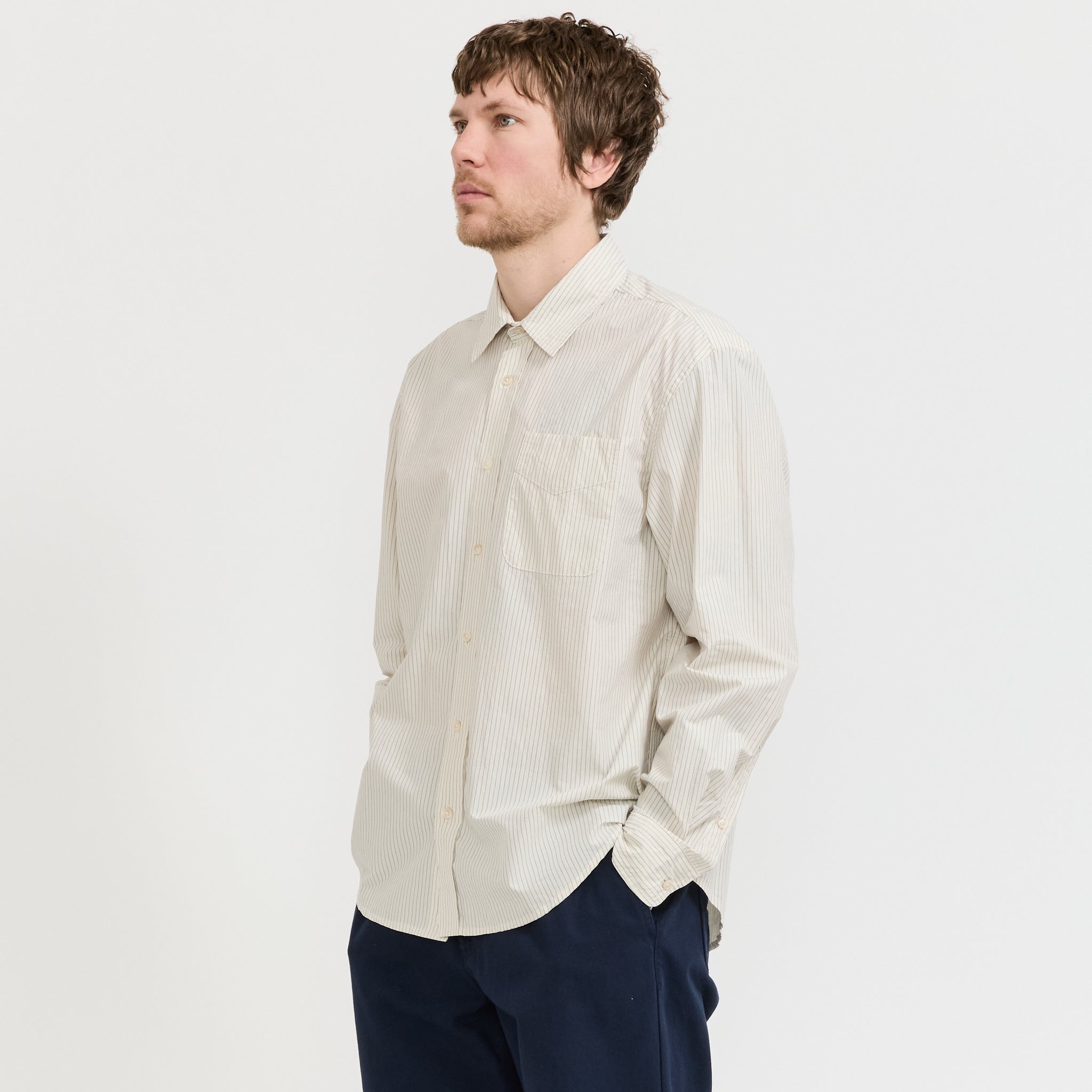 Scout Poplin Relaxed Fit Shirt Cloud Stripe