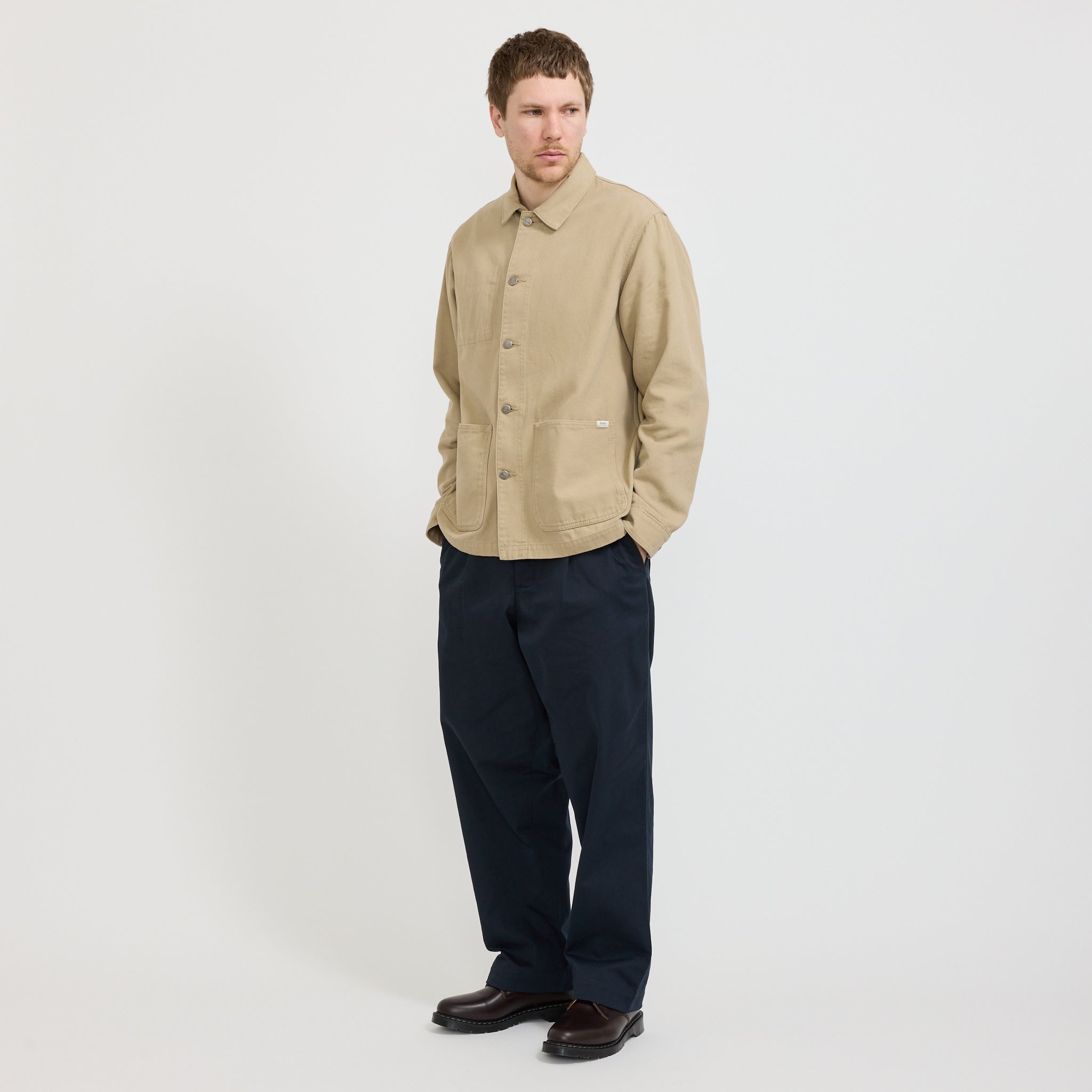 Foret | Wood Embroidery Overshirt Khaki | Maplestore