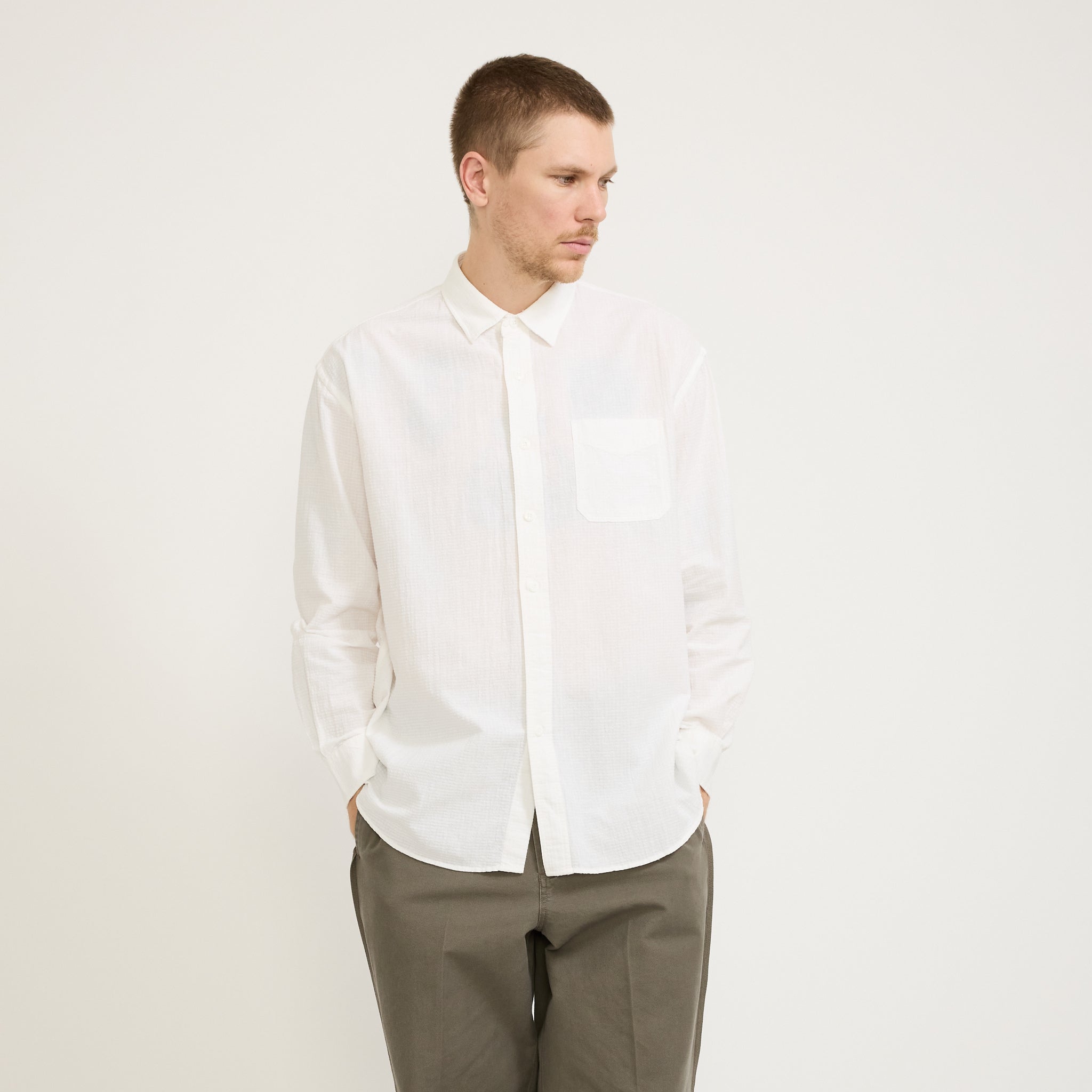 Frizmworks | OG Dobby Weave Seersucker Shirt White | Maplestore