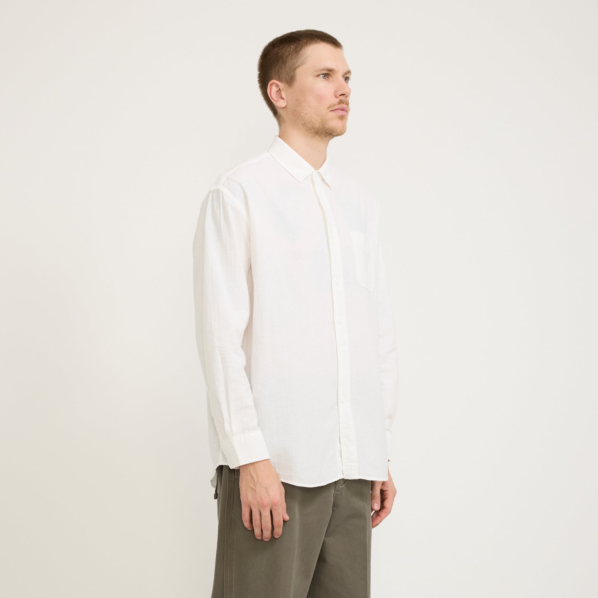 Frizmworks | OG Dobby Weave Seersucker Shirt White | Maplestore