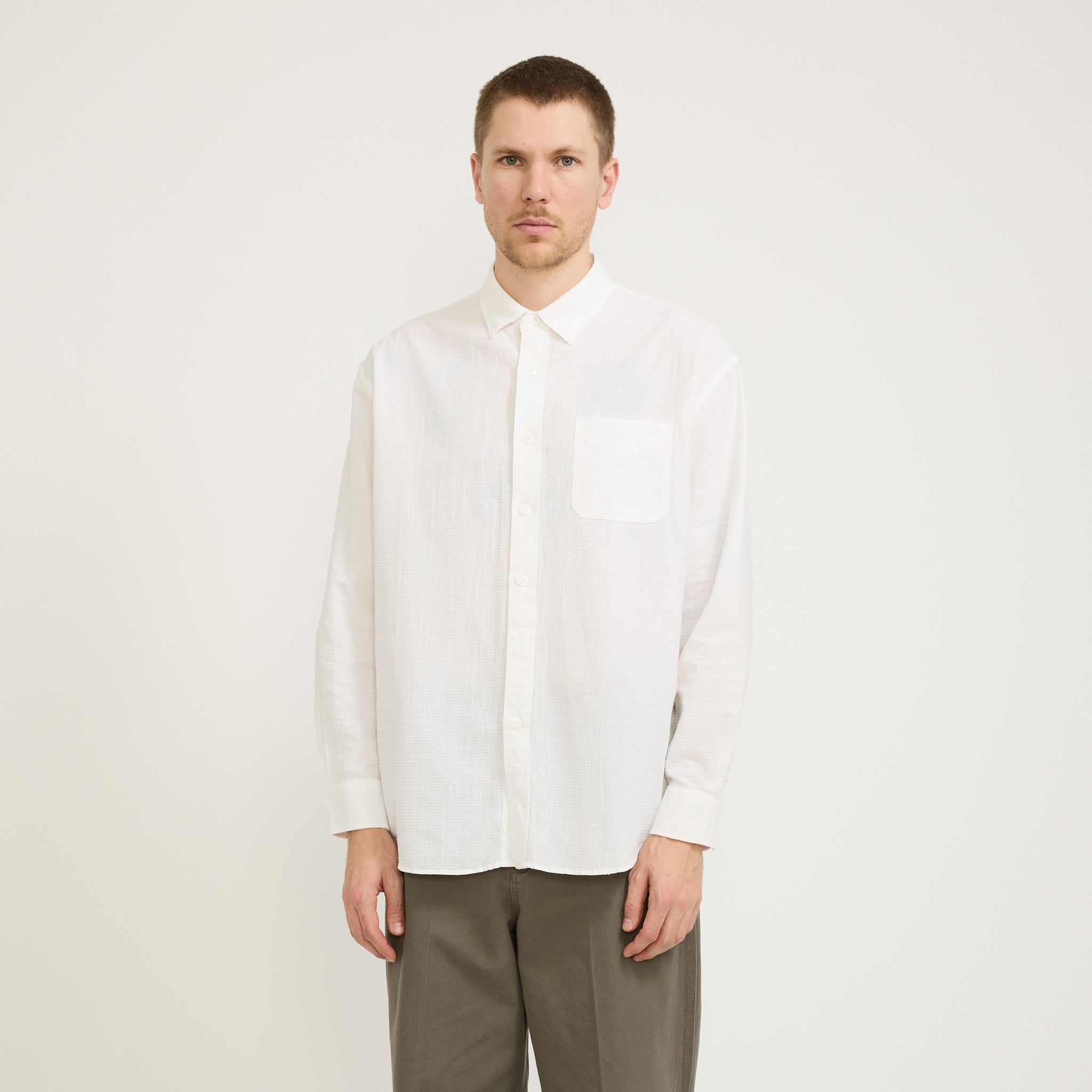 Frizmworks | OG Dobby Weave Seersucker Shirt White | Maplestore