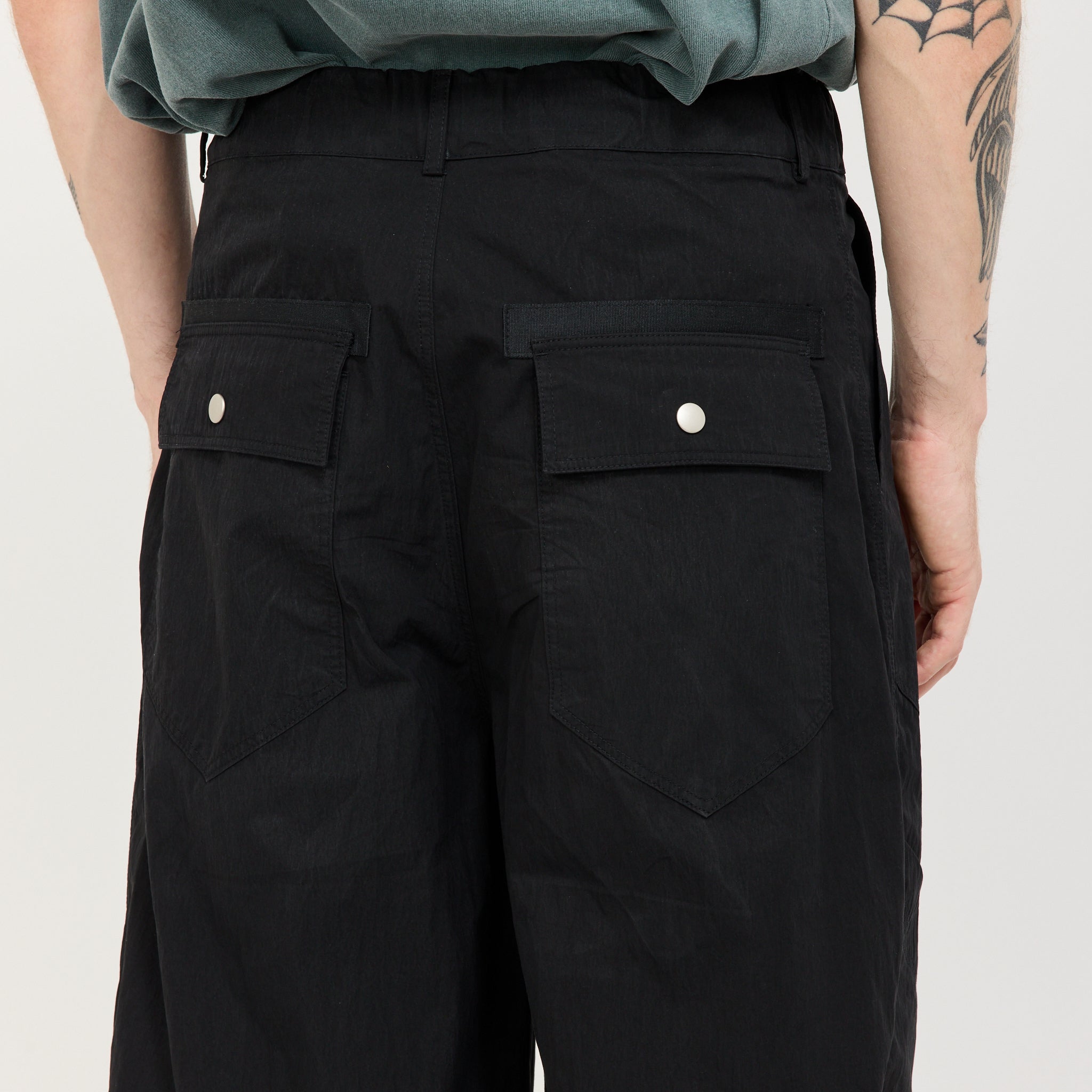 Fold Fatigue Wide Pants Black