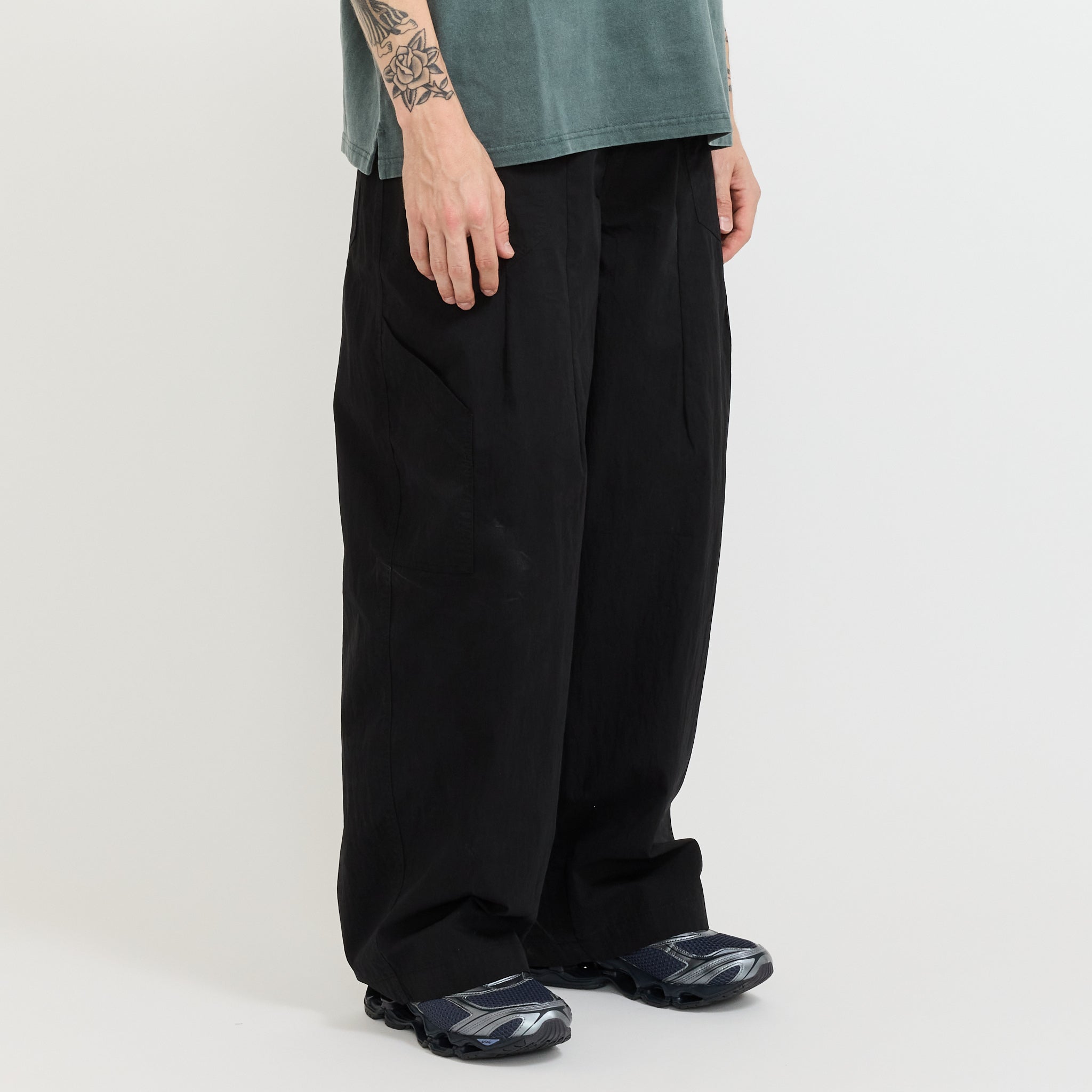 Fold Fatigue Wide Pants Black