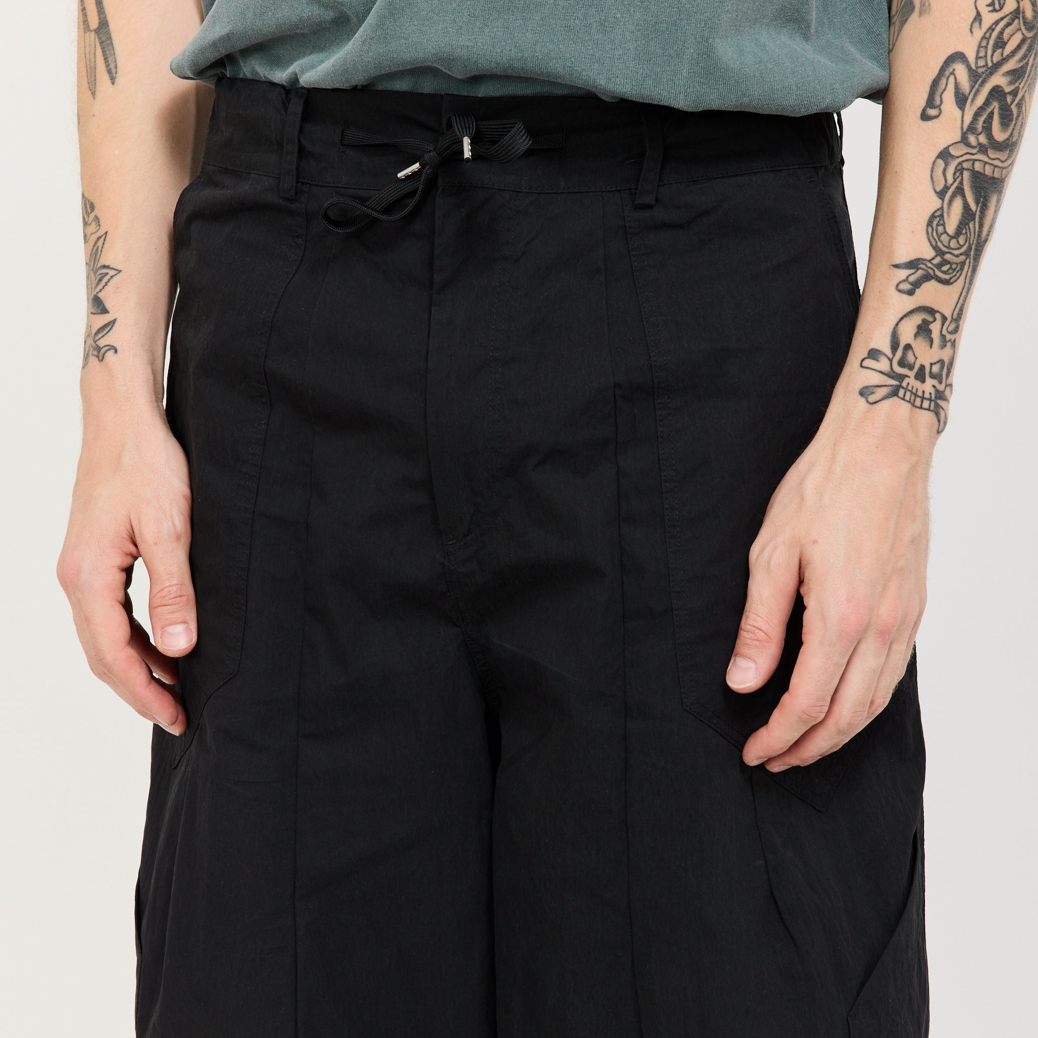 Fold Fatigue Wide Pants Black