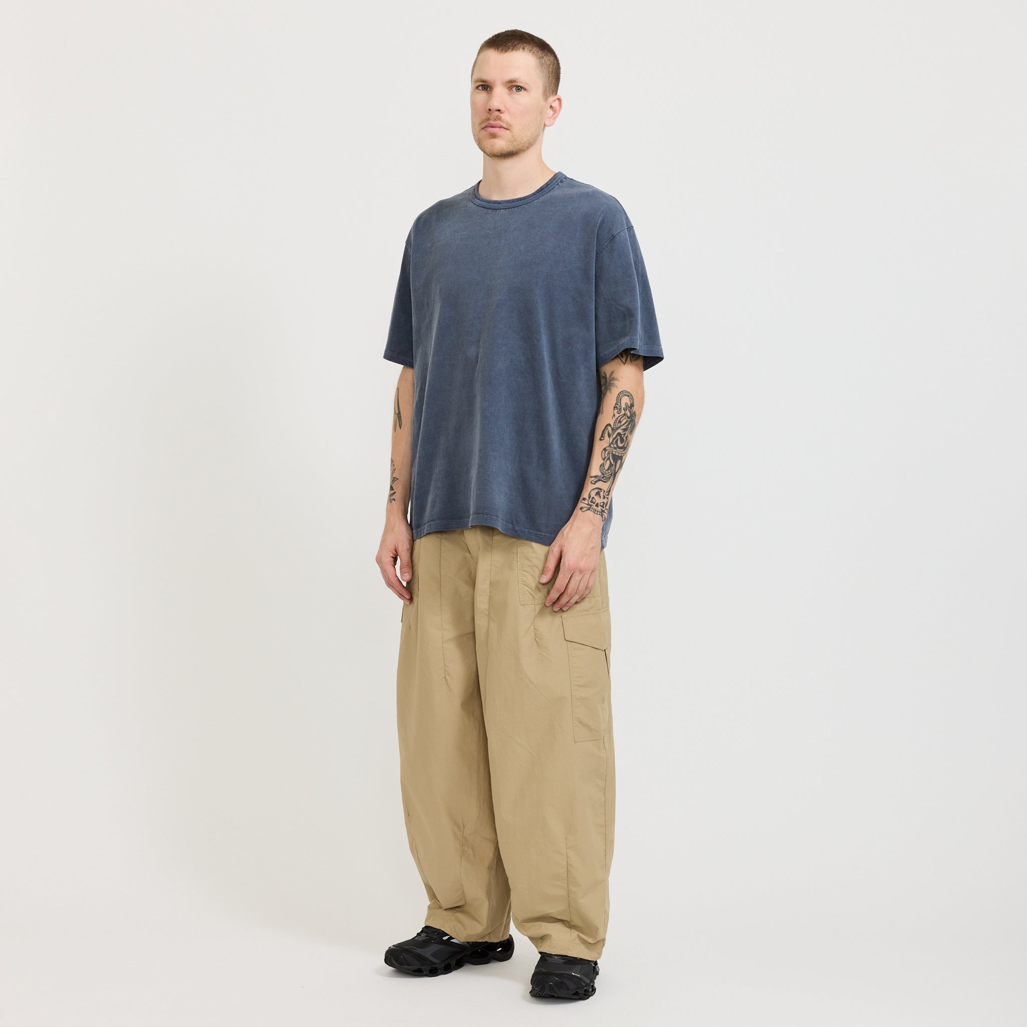 Nylon Cargo Balloon Pants Beige