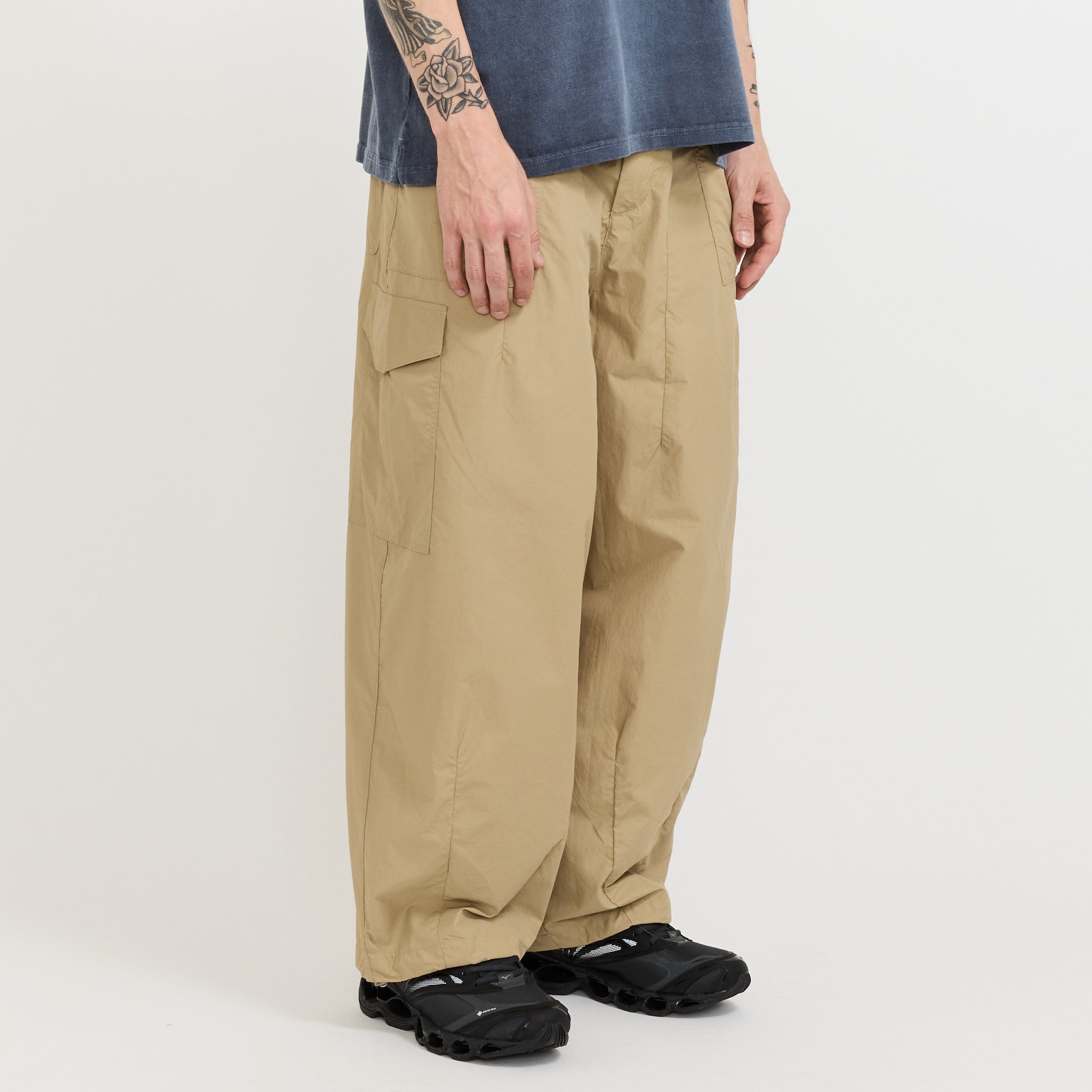 Nylon Cargo Balloon Pants Beige
