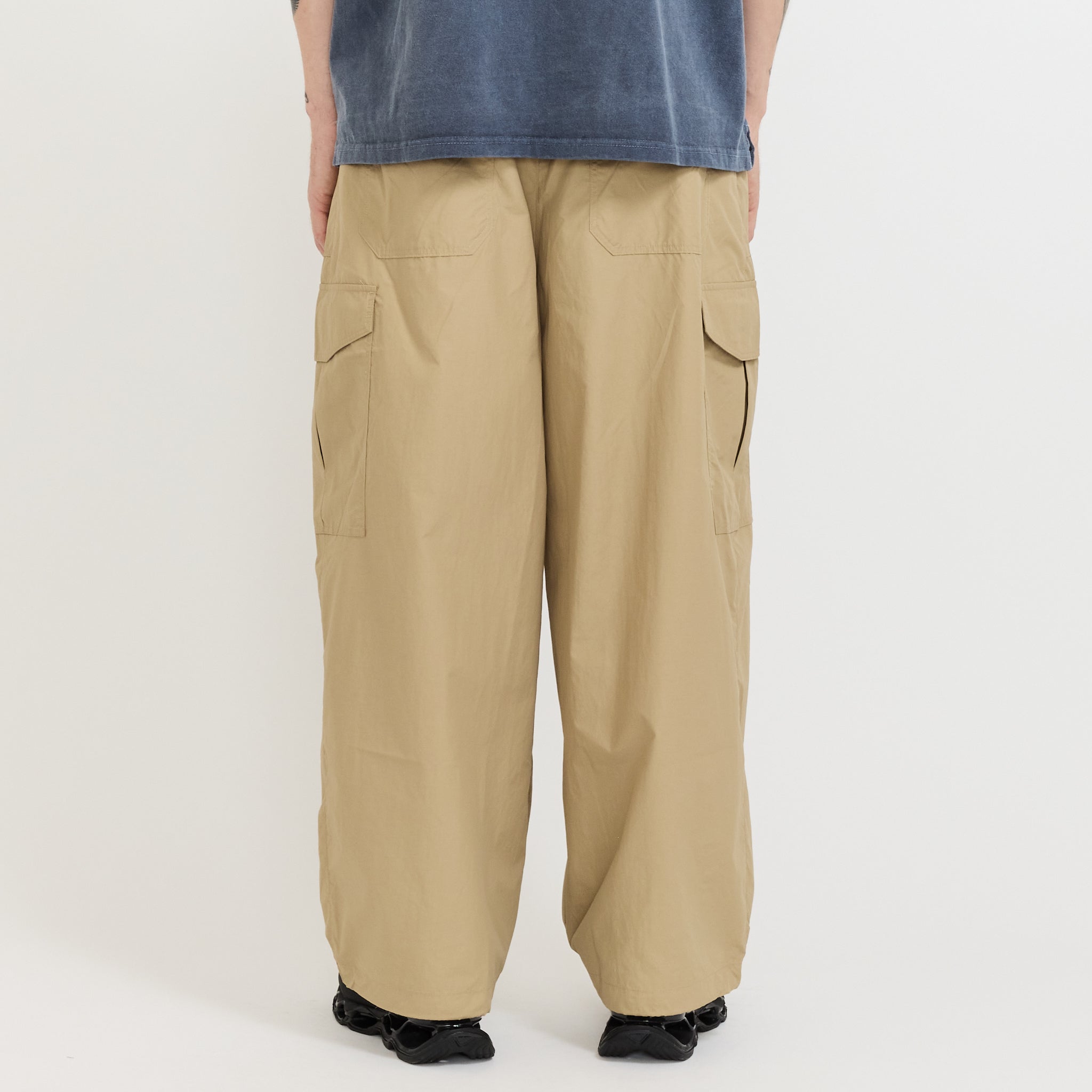 Nylon Cargo Balloon Pants Beige