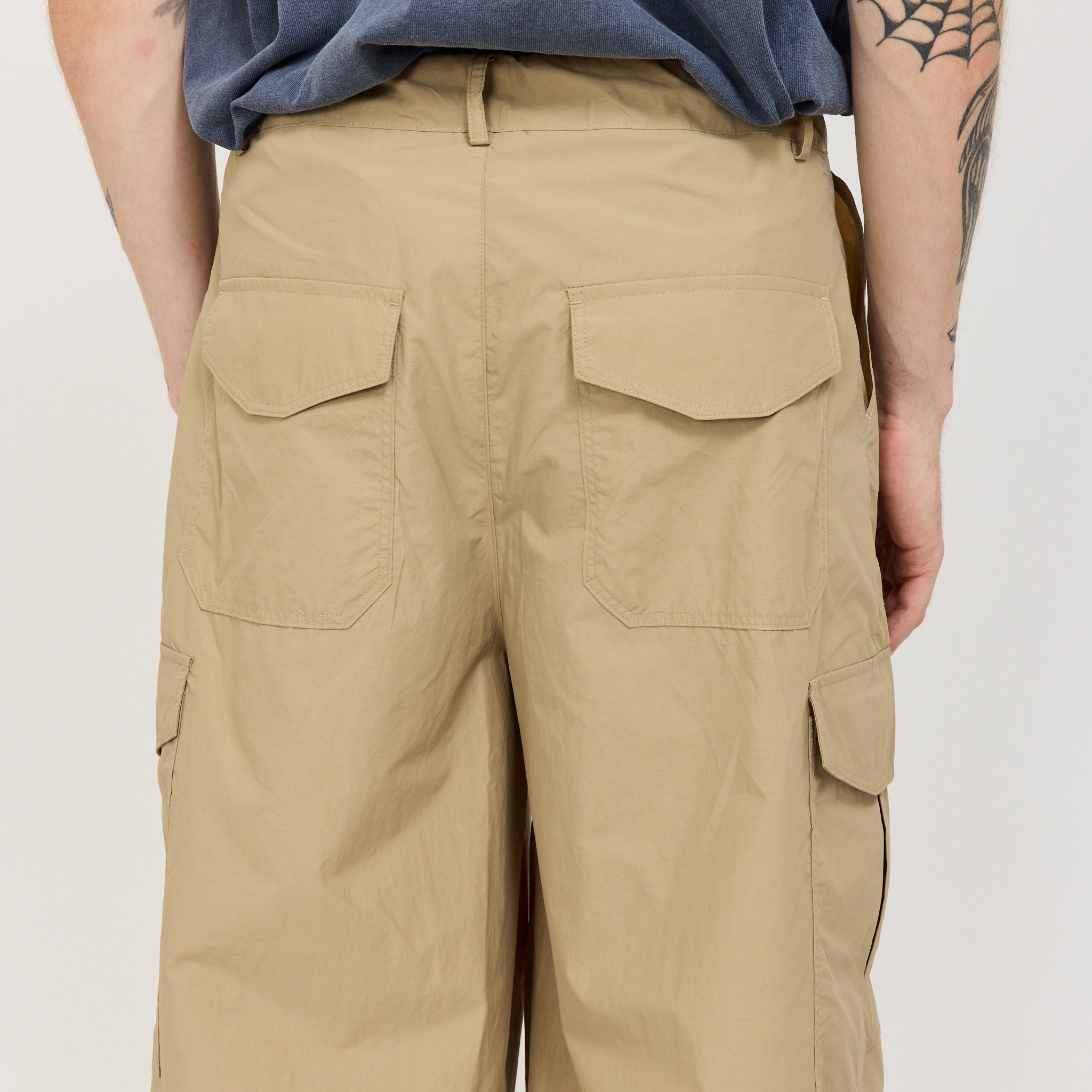 Nylon Cargo Balloon Pants Beige