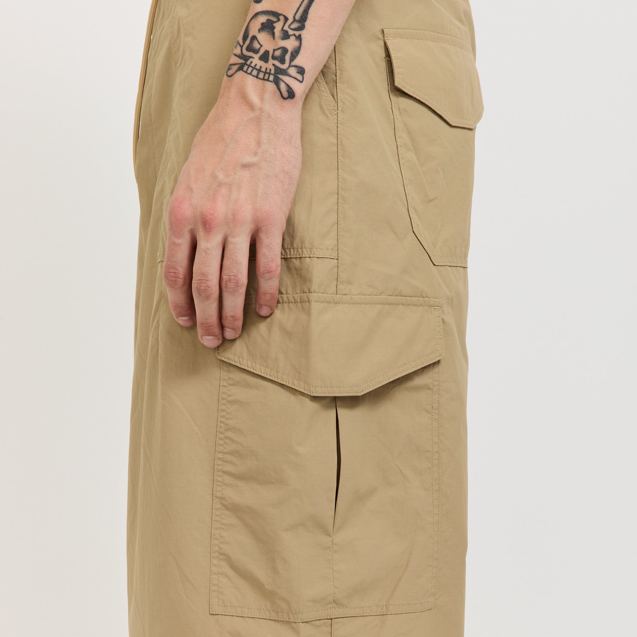 Nylon Cargo Balloon Pants Beige