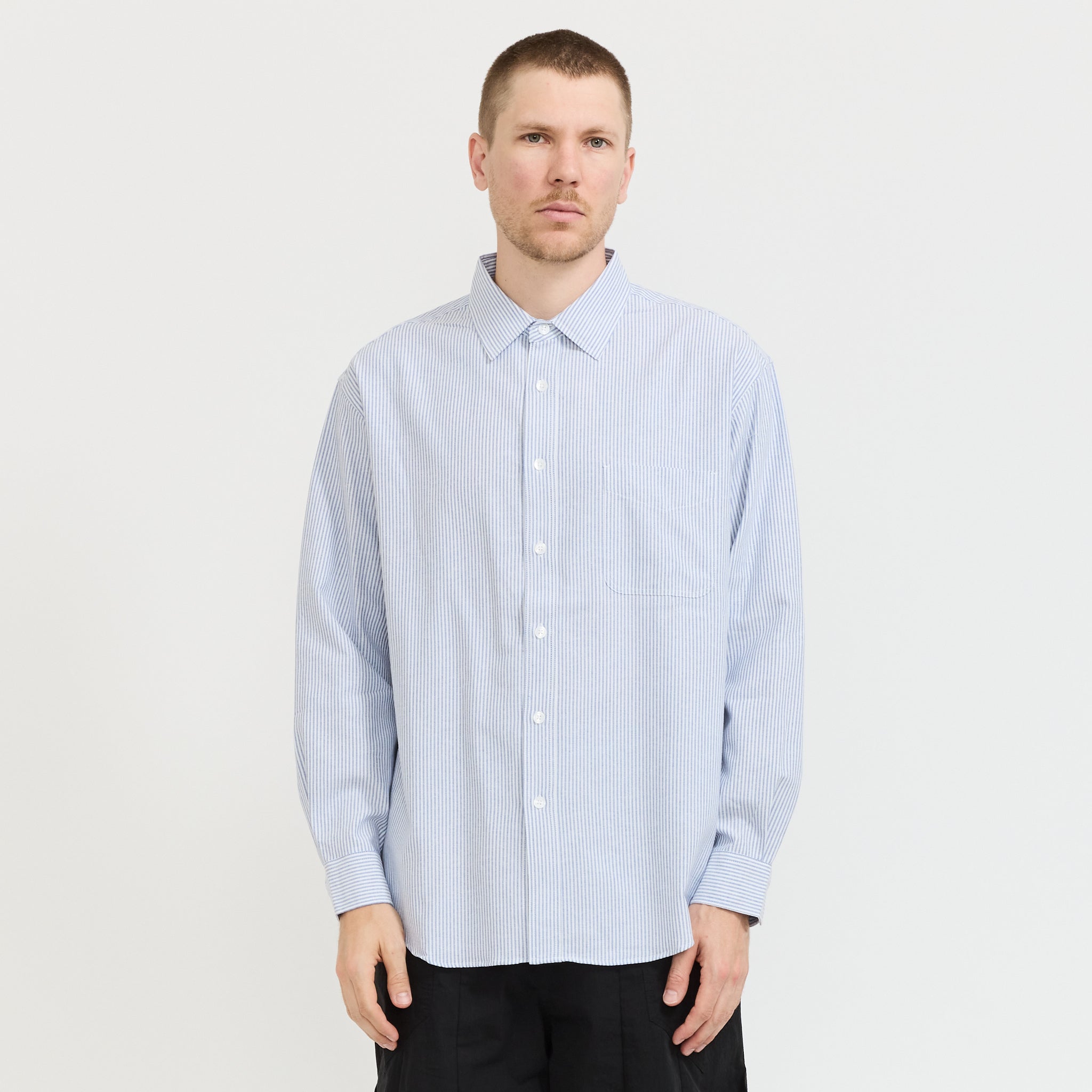 Frizmworks | OG Stripe Oversized Shirt Blue | Maplestore
