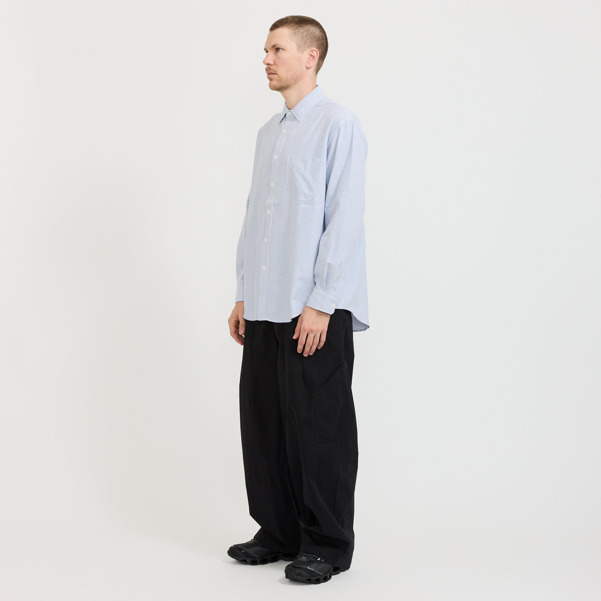 Frizmworks | OG Stripe Oversized Shirt Blue | Maplestore