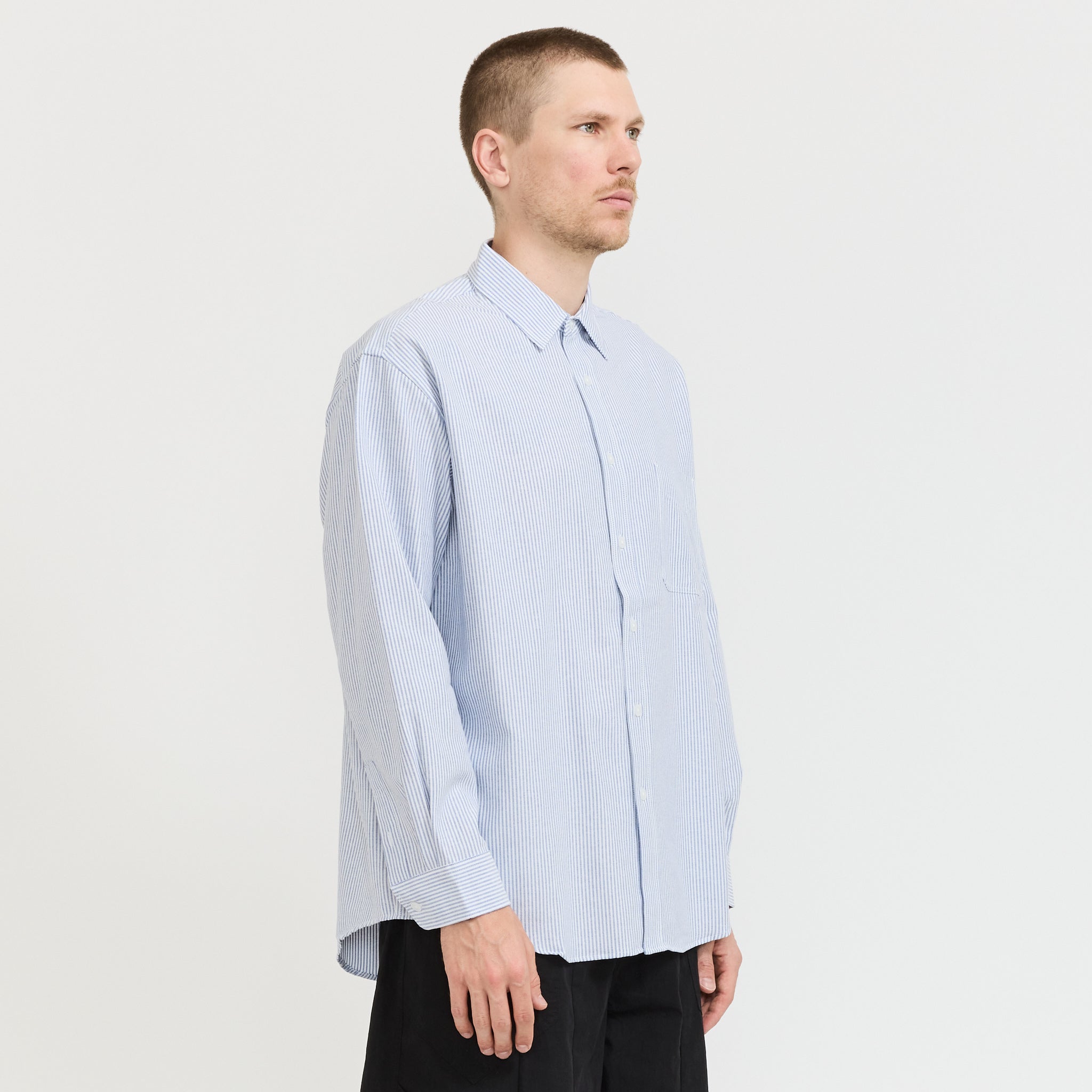 Frizmworks | OG Stripe Oversized Shirt Blue | Maplestore
