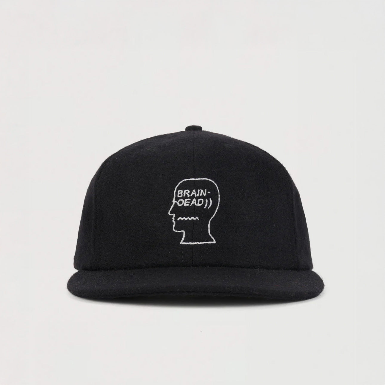 Brain Dead | Flannel Logohead 6 Panel Hat Black | Maplestore