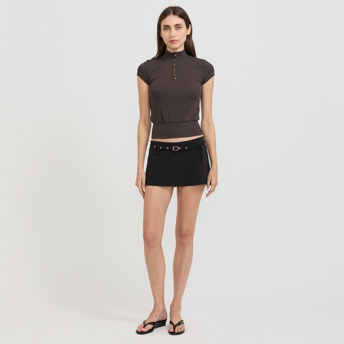 Aria Belted Skirt Black
