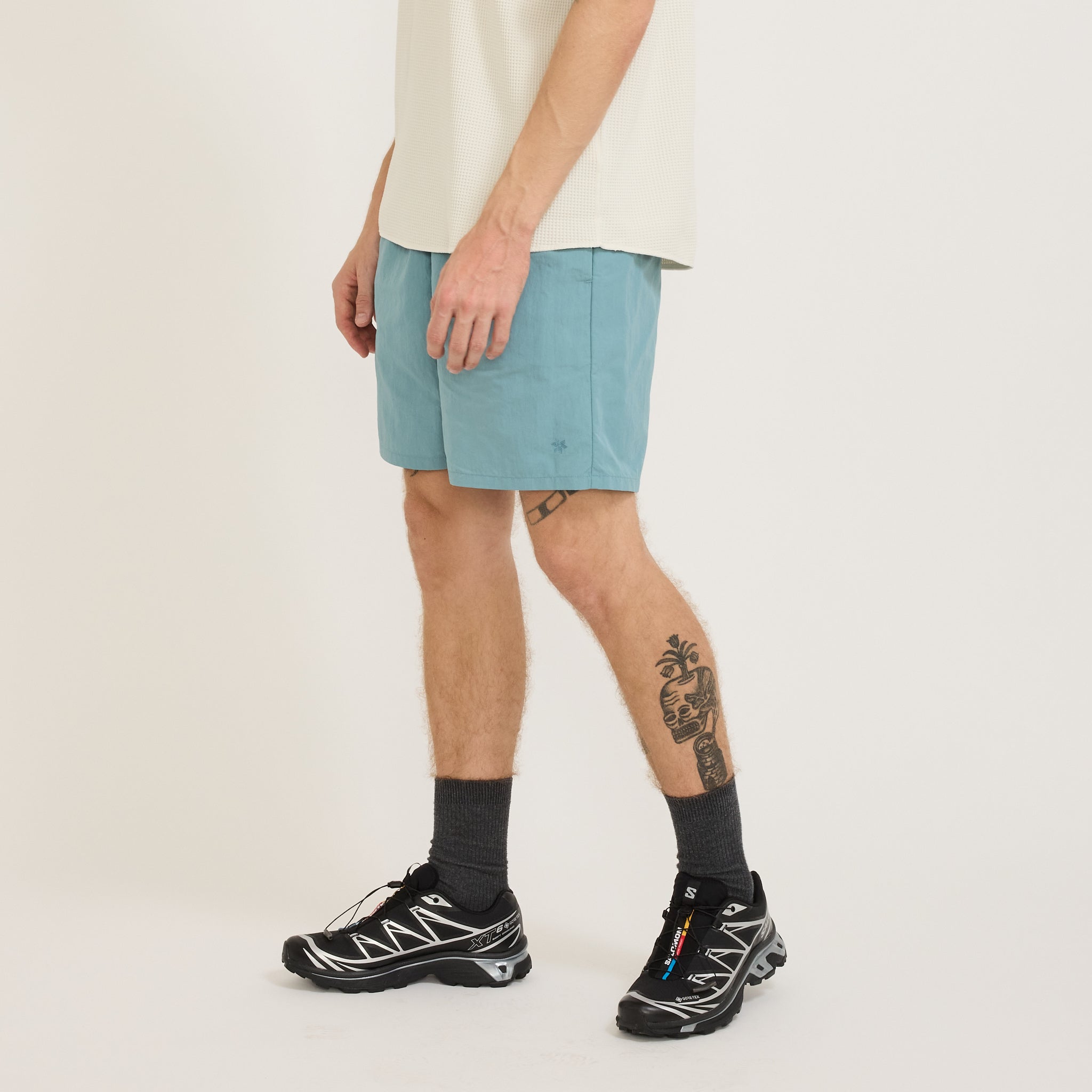 Goldwin | Nylon Shorts Smoke Aqua | Maplestore