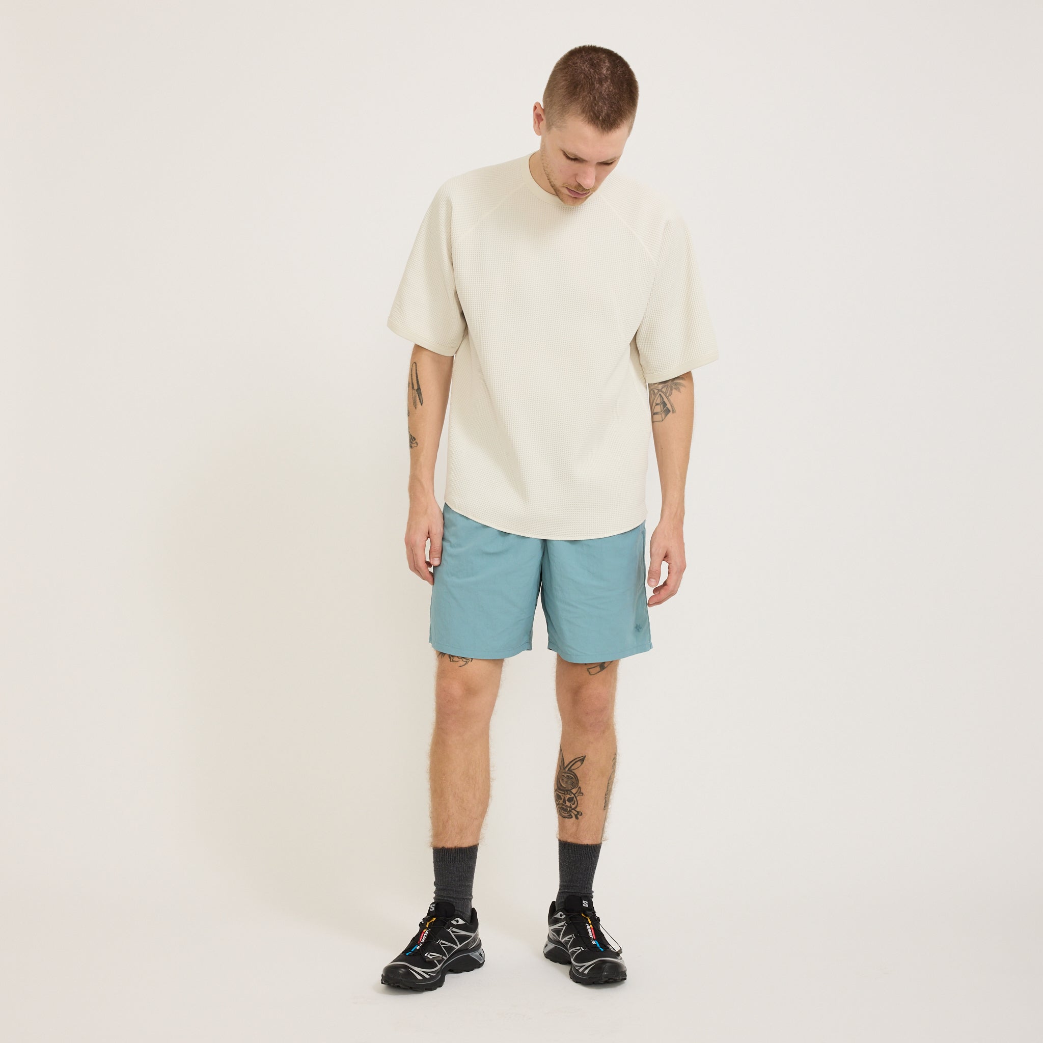 Goldwin | Nylon Shorts Smoke Aqua | Maplestore