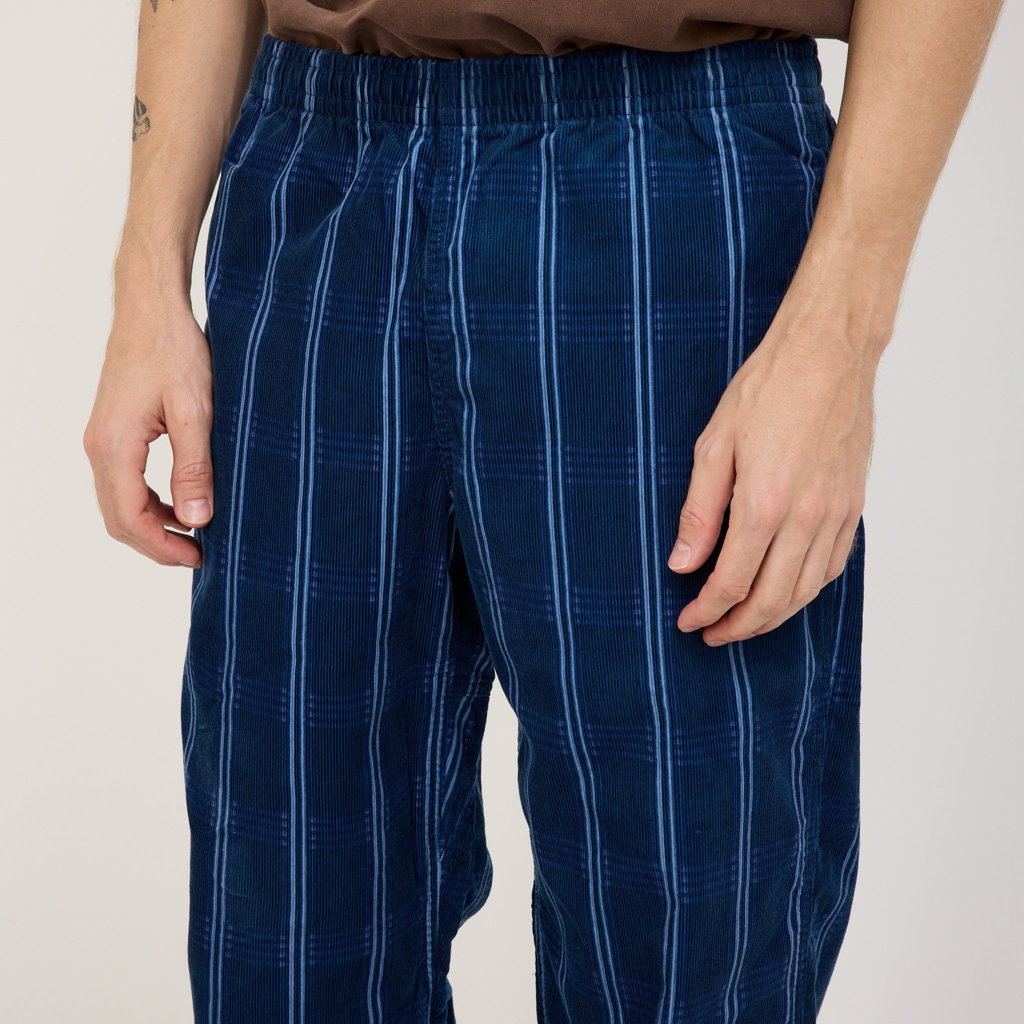 Gramicci | Corduroy Swell Pant Navy Check | Maplestore