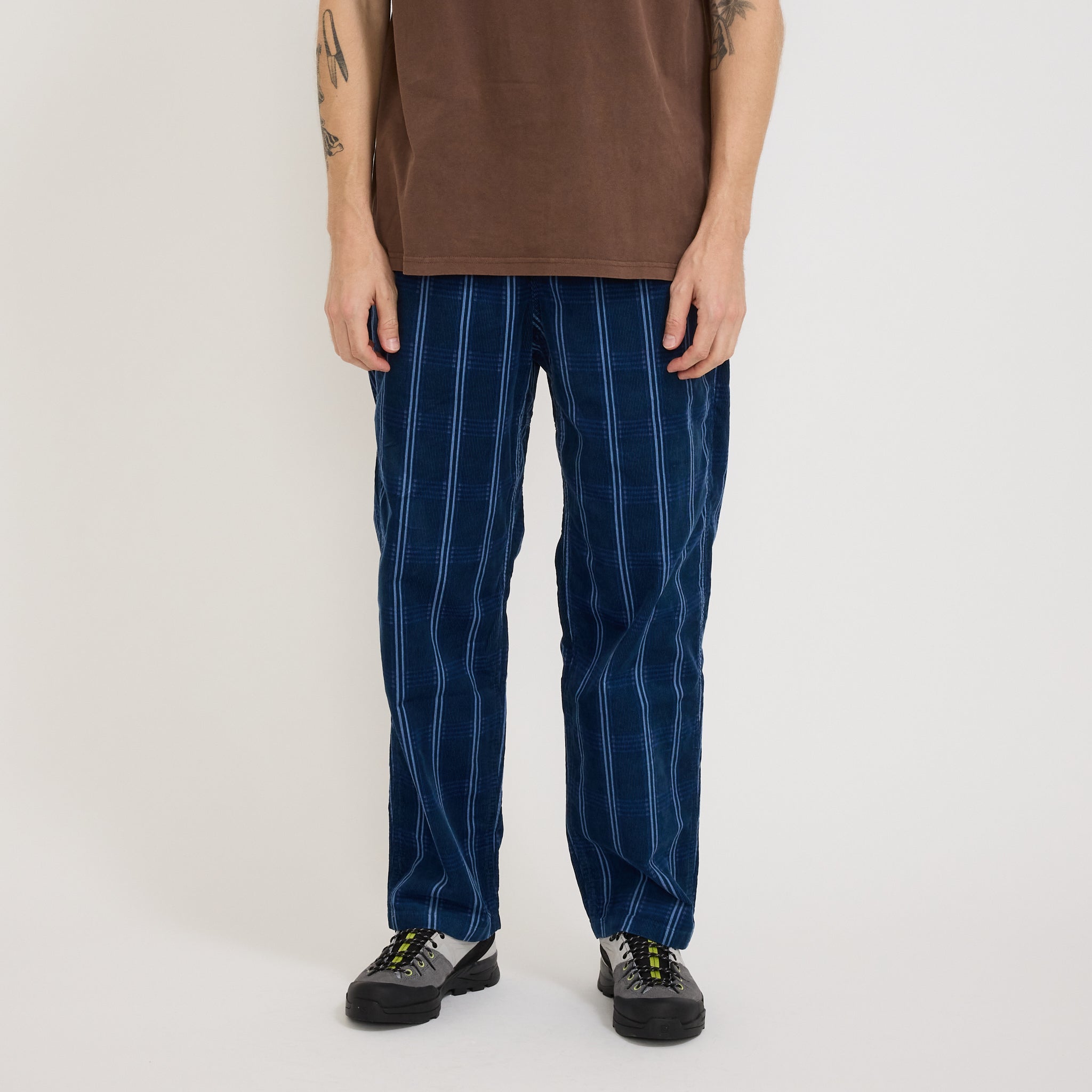 Gramicci | Corduroy Swell Pant Navy Check | Maplestore
