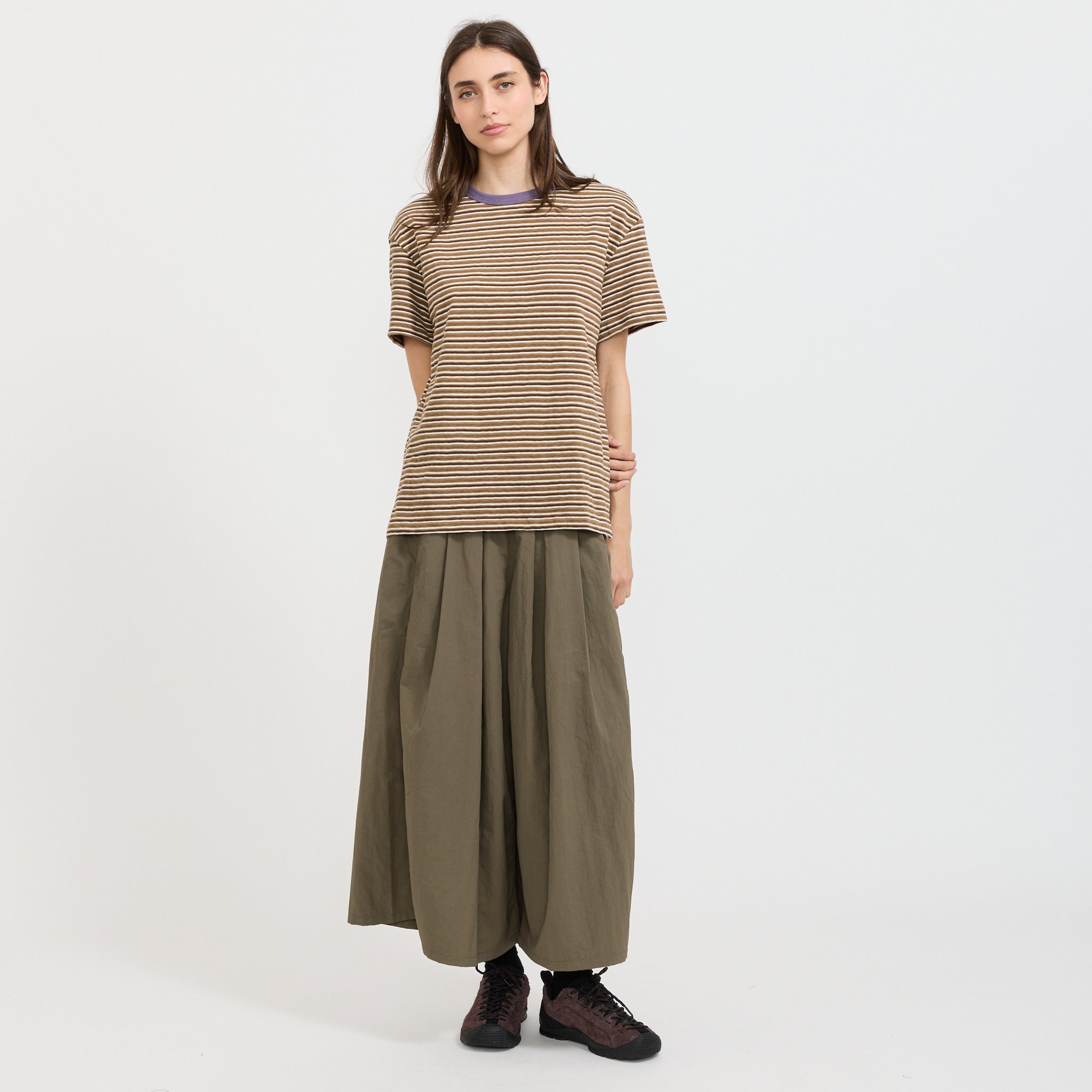 Nylon Flare Pant Burnt Olive