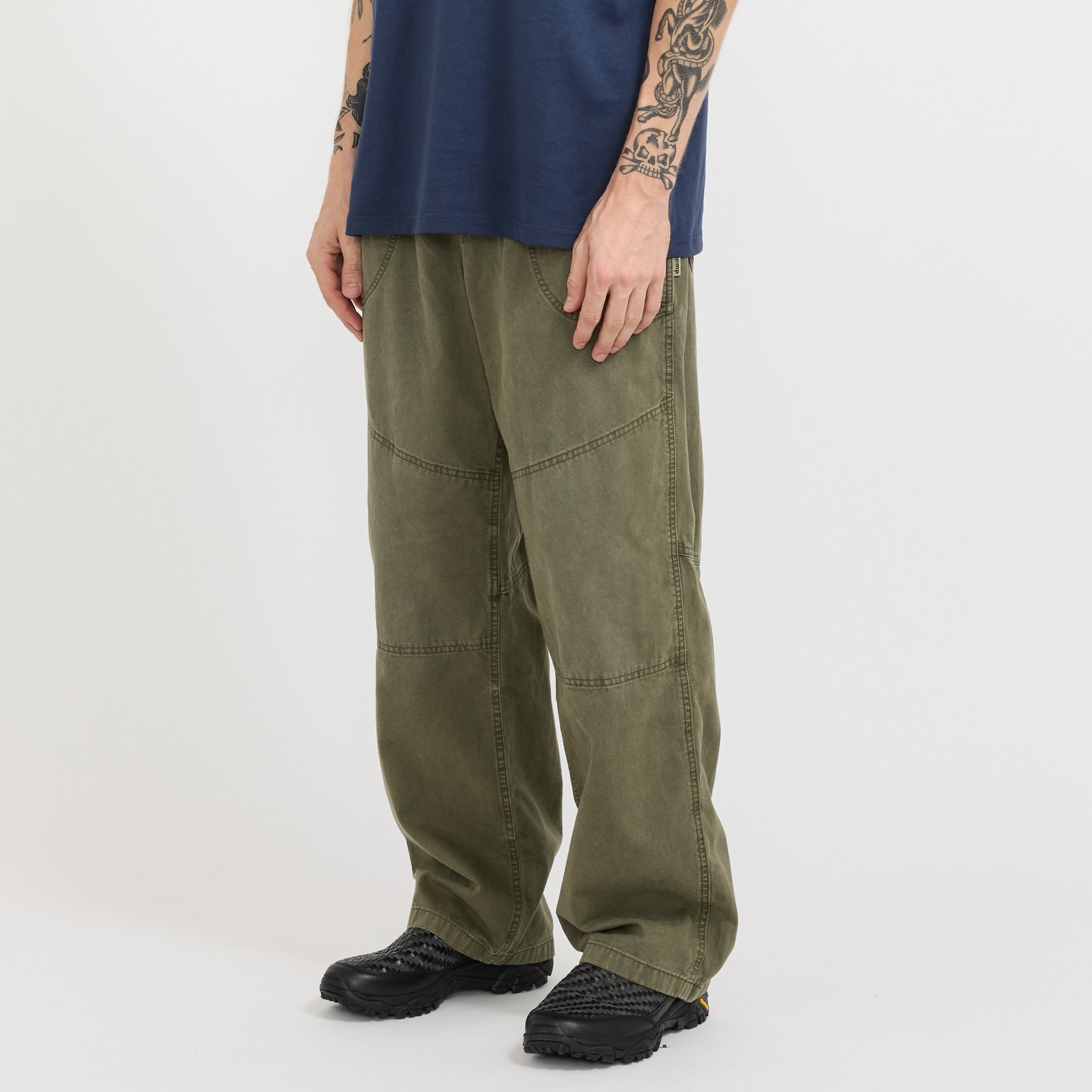 Hemp Canvas Double Knee Pant Burnt Olive Pigment