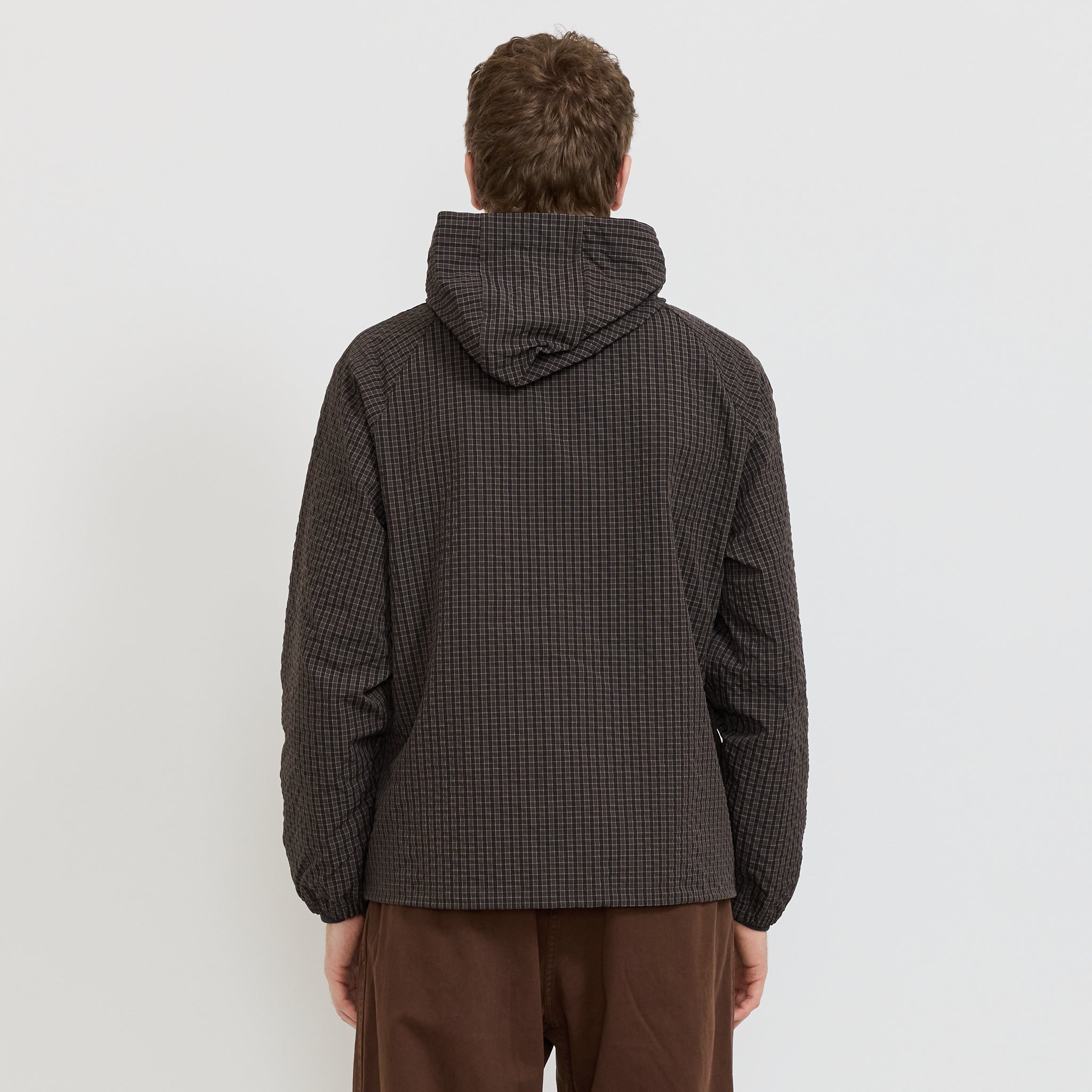 Northside Plaid Hooded Jacket Deep Brown