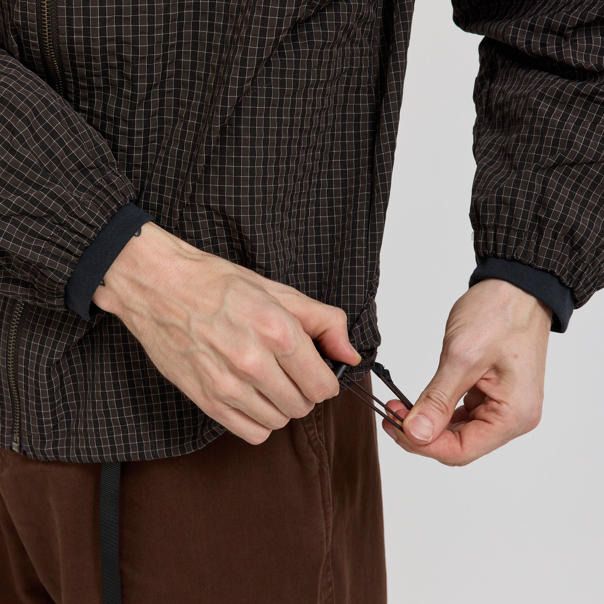 Northside Plaid Hooded Jacket Deep Brown