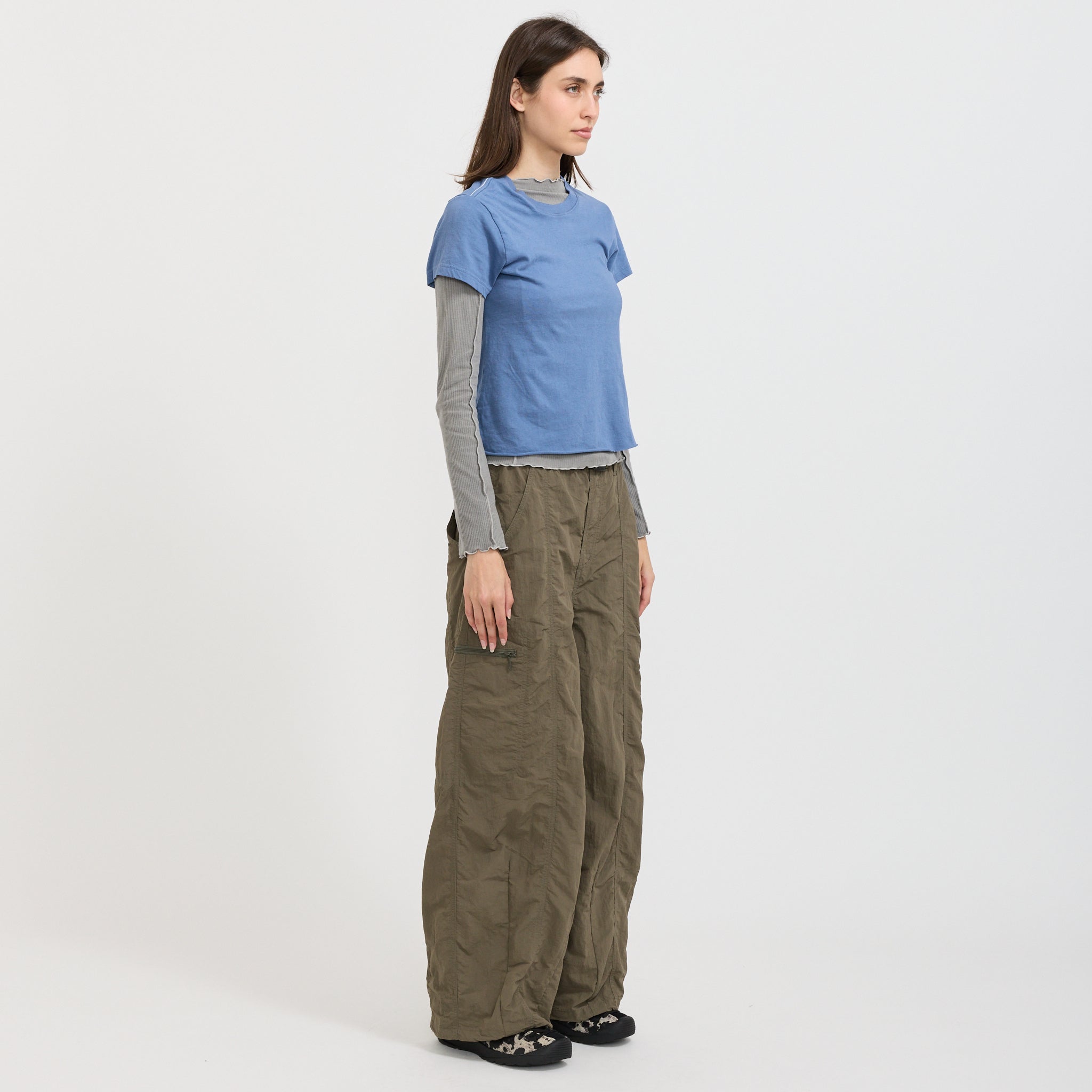 Nylon Loose Balloon Pant Burnt Olive