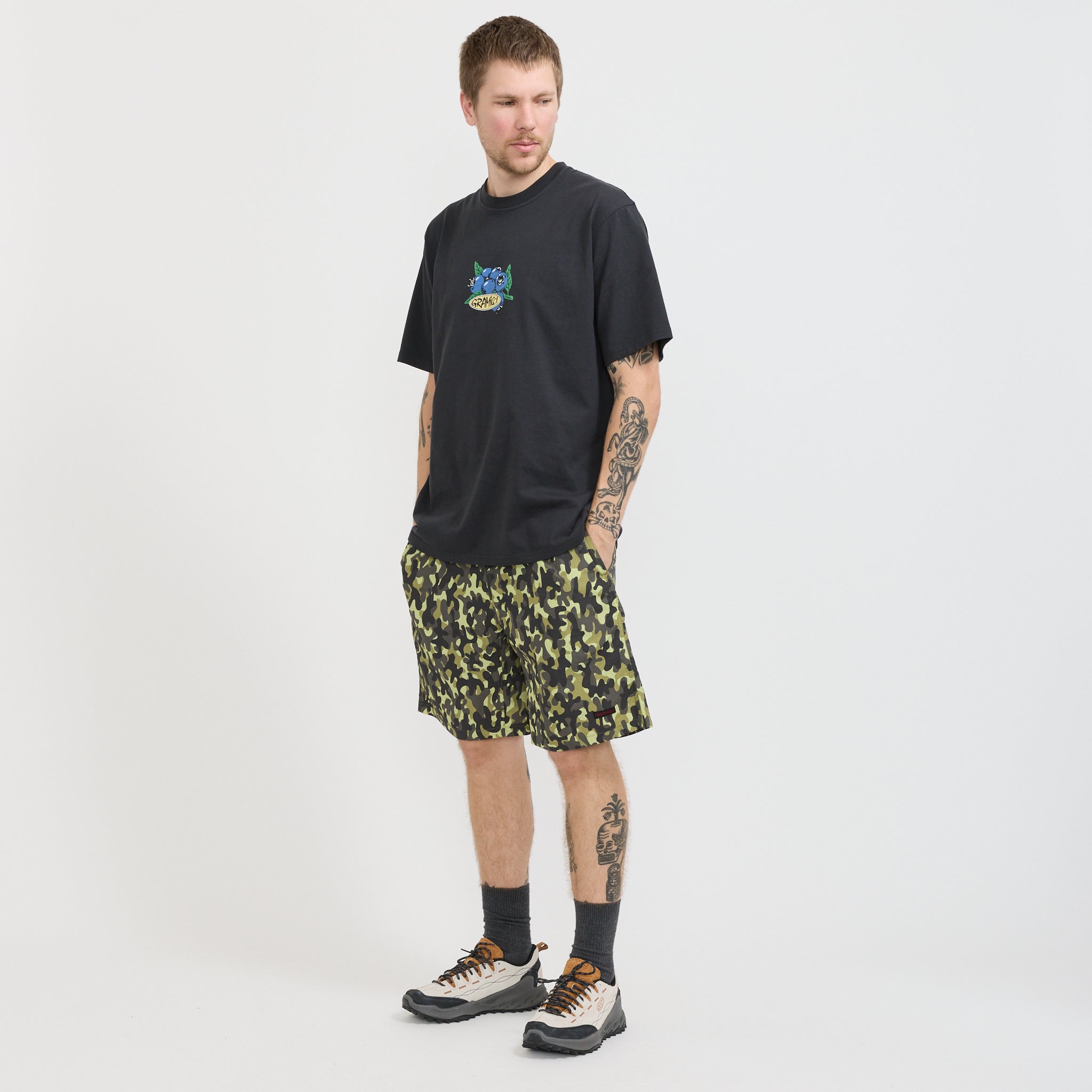 Gramicci | Nylon Reef Short Olive Camo | Maplestore