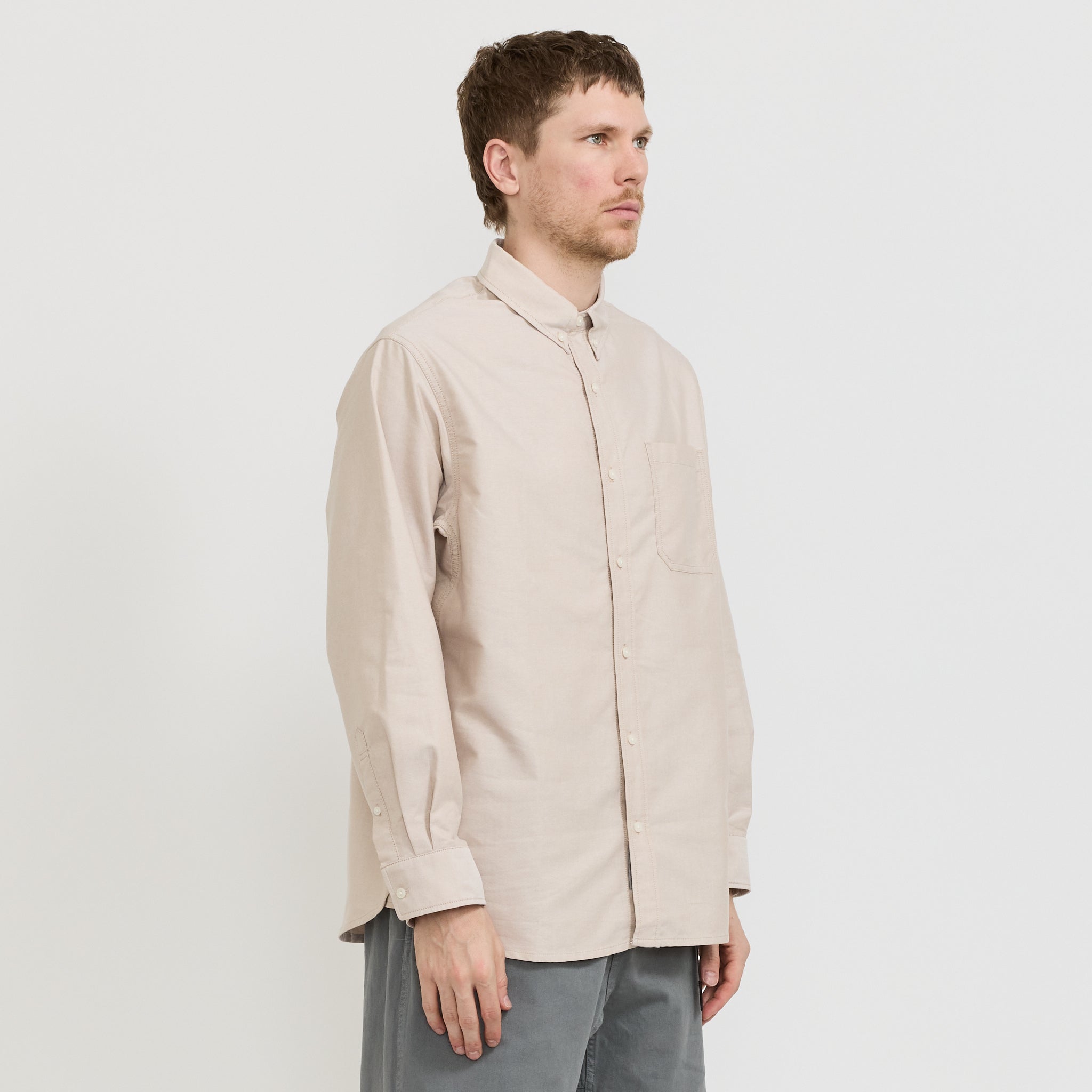 Oxford Button Down Stance Shirt Ecru