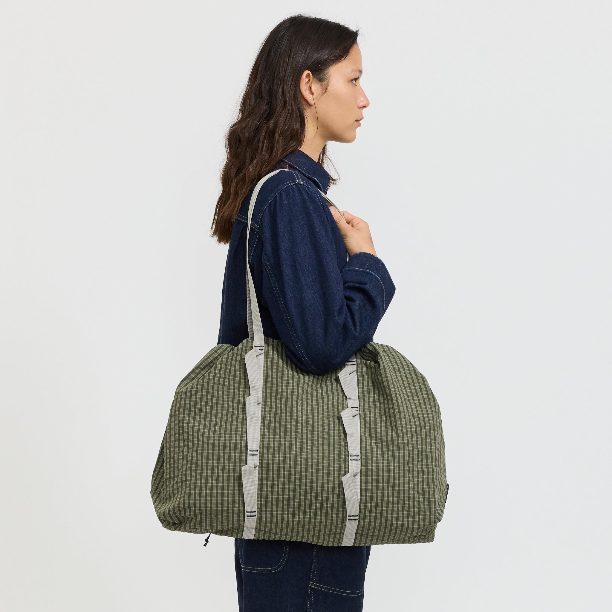 Gramicci | Plaid Climbing Tote Olive | Maplestore