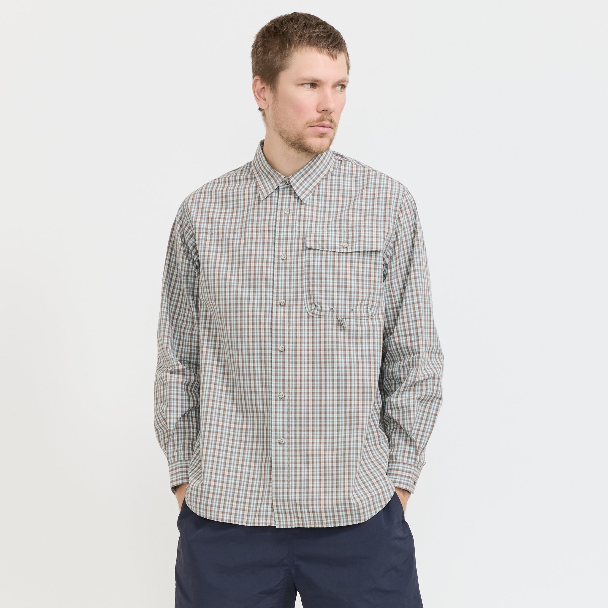 Gramicci | Poplin Millwood Shirt Brown | Maplestore