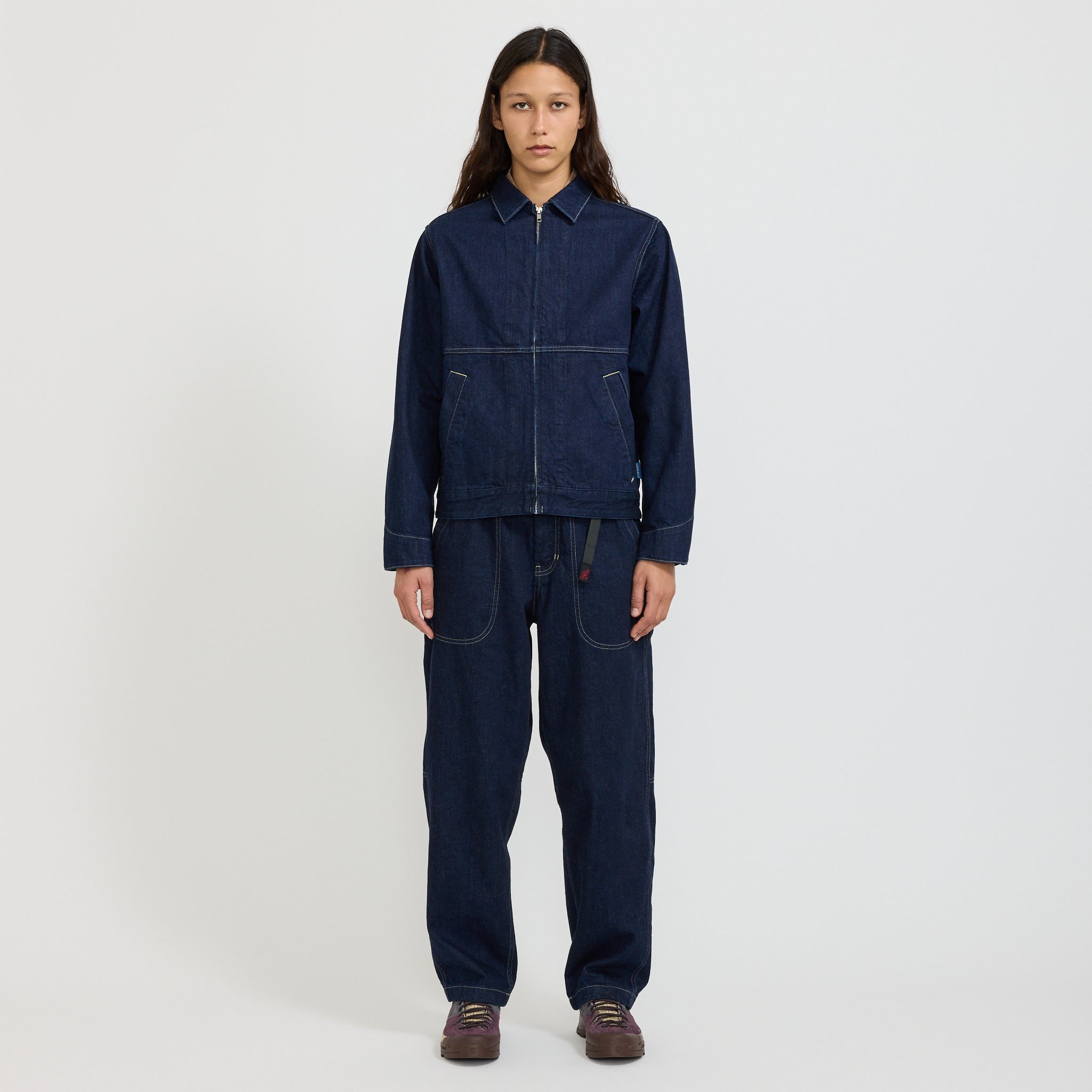 Womens Japanese Slub Denim Jacket Indigo