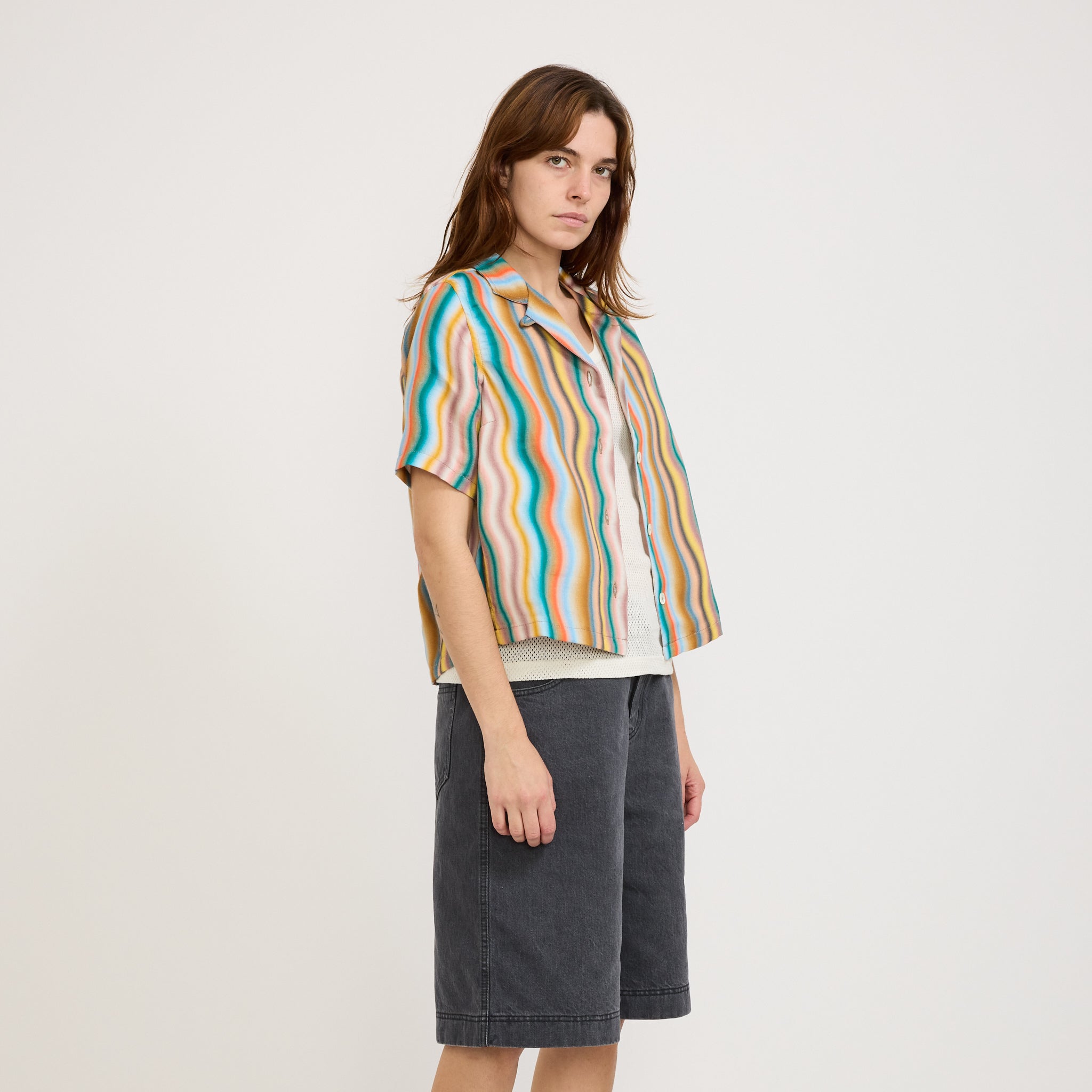 Cocktails For The Girls Shirt Hemp Print Multi Wave