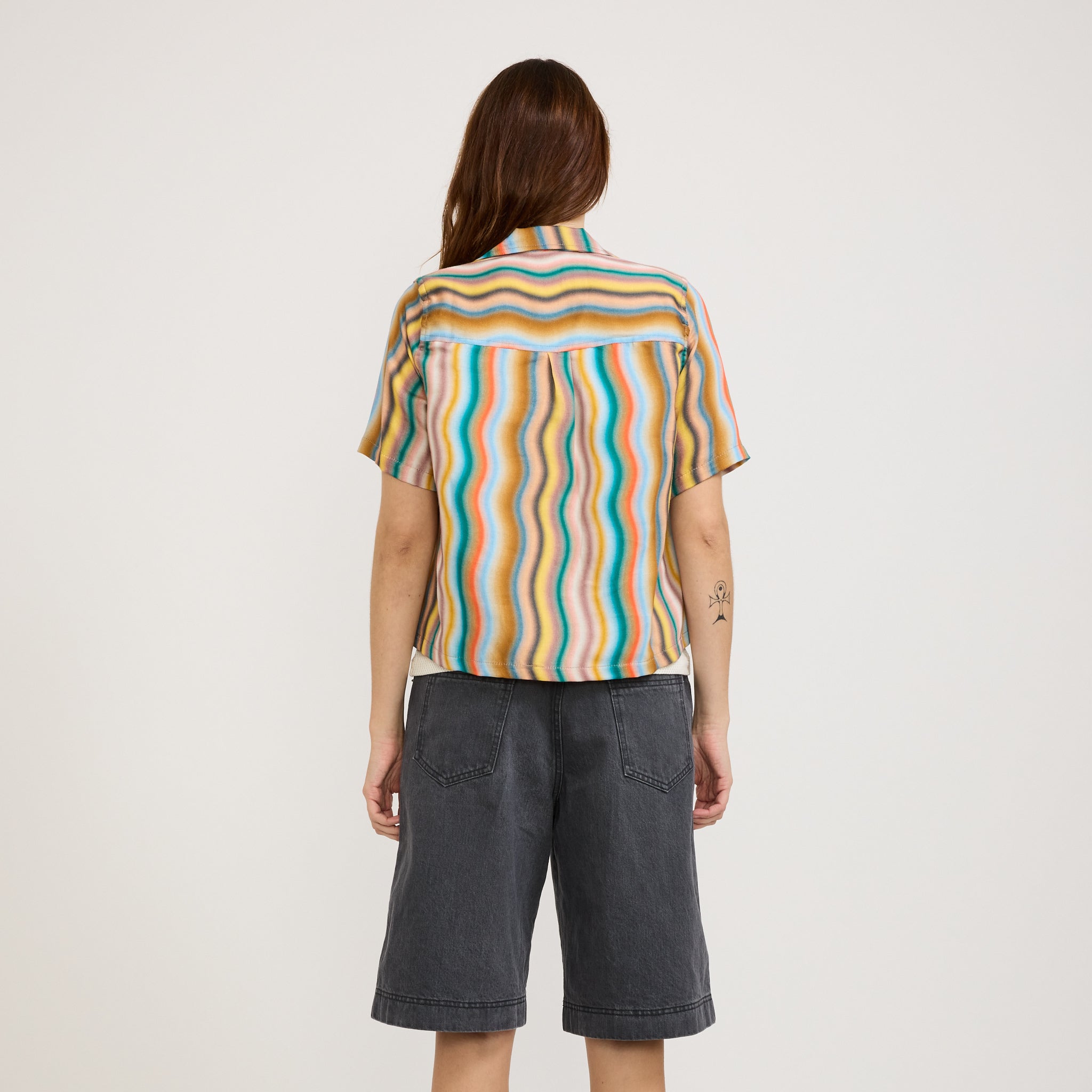 Cocktails For The Girls Shirt Hemp Print Multi Wave