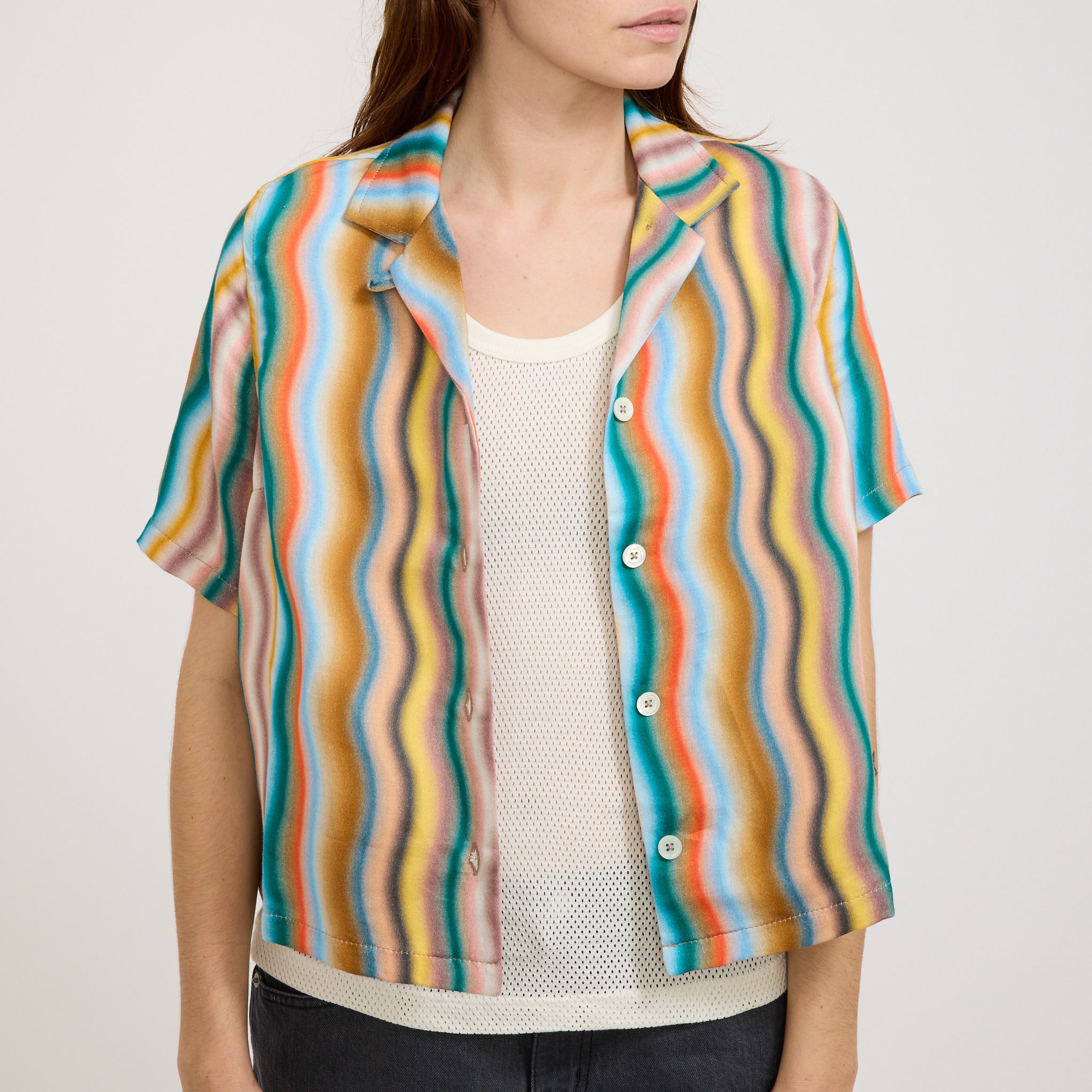 Cocktails For The Girls Shirt Hemp Print Multi Wave