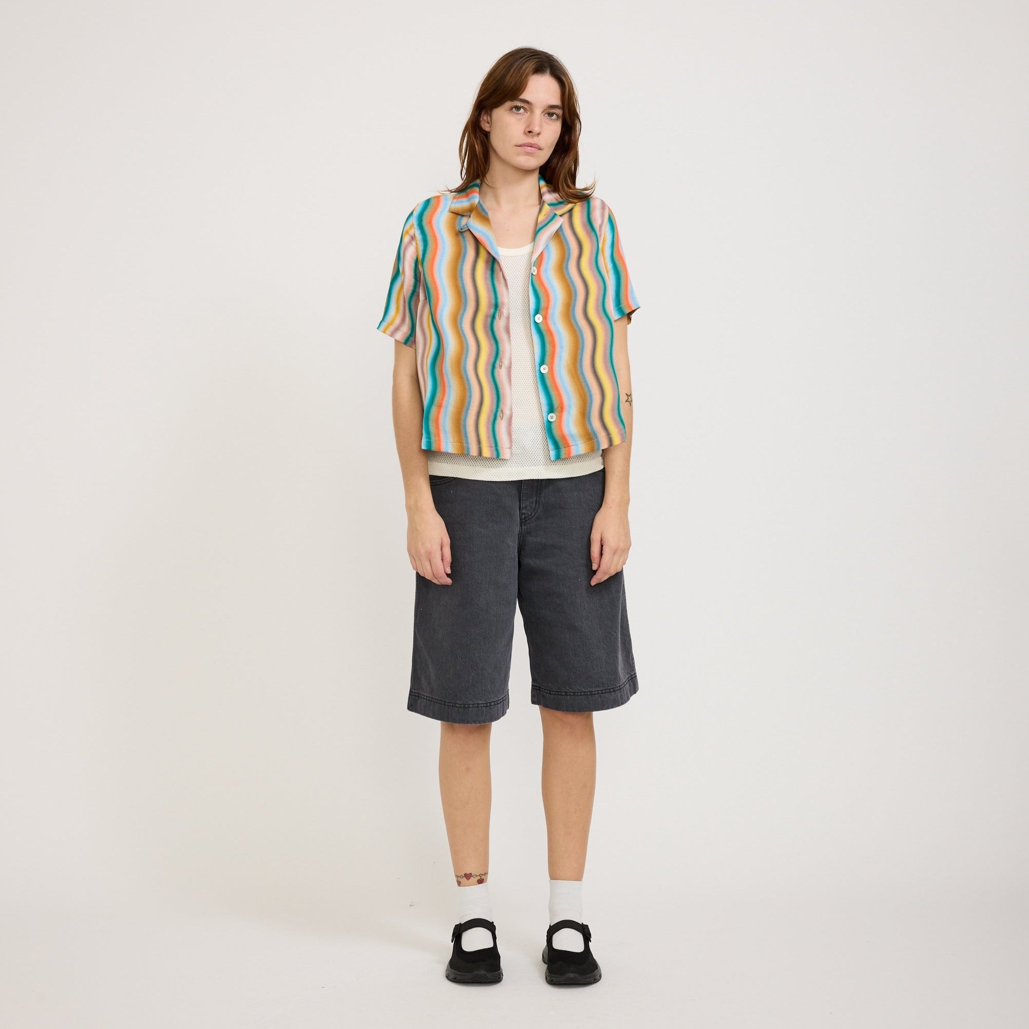 Cocktails For The Girls Shirt Hemp Print Multi Wave