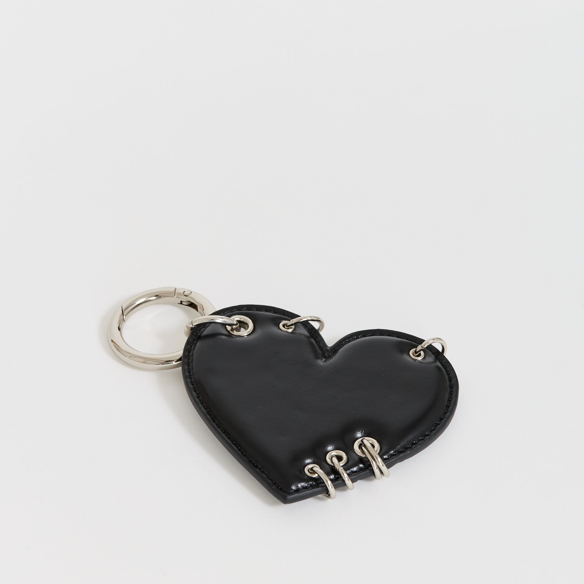 Heart Black Nappa Keychain