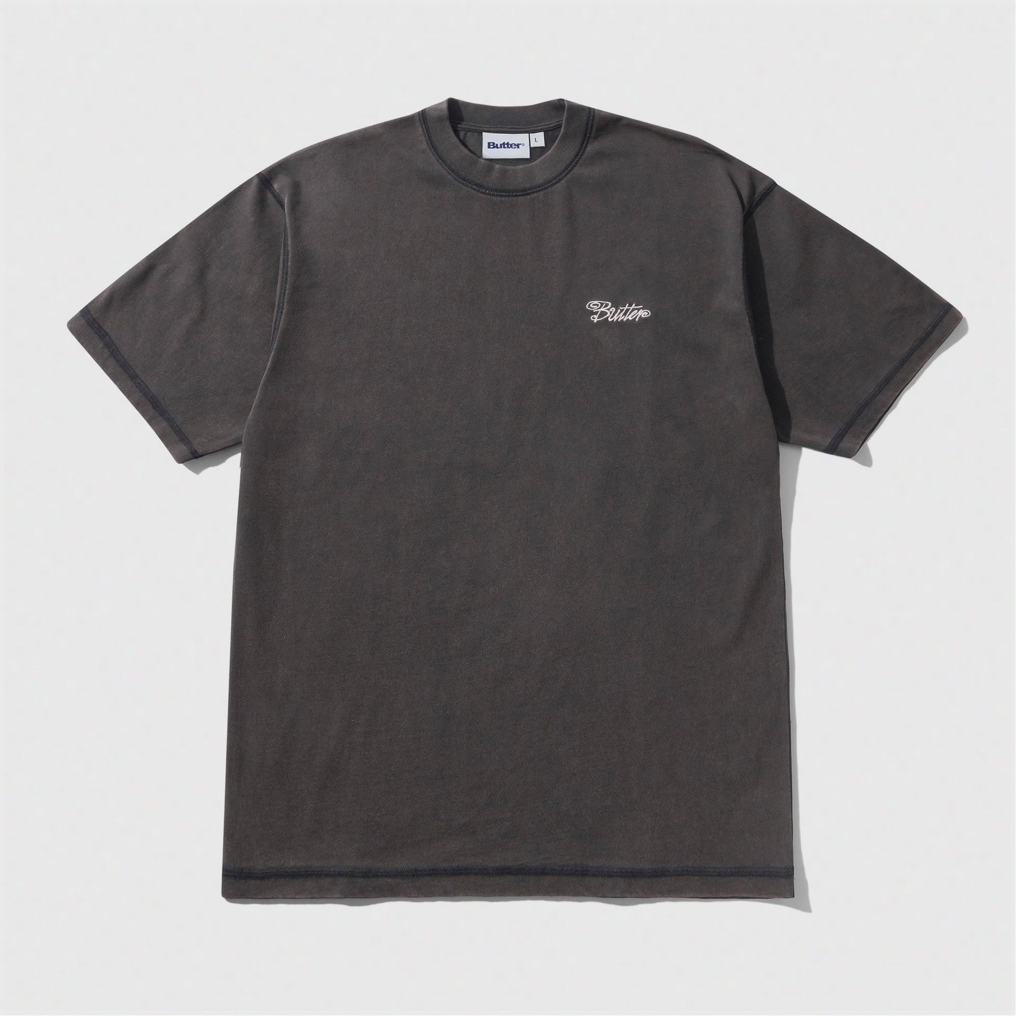 Jive Overlock Stitch Tee Distressed Black