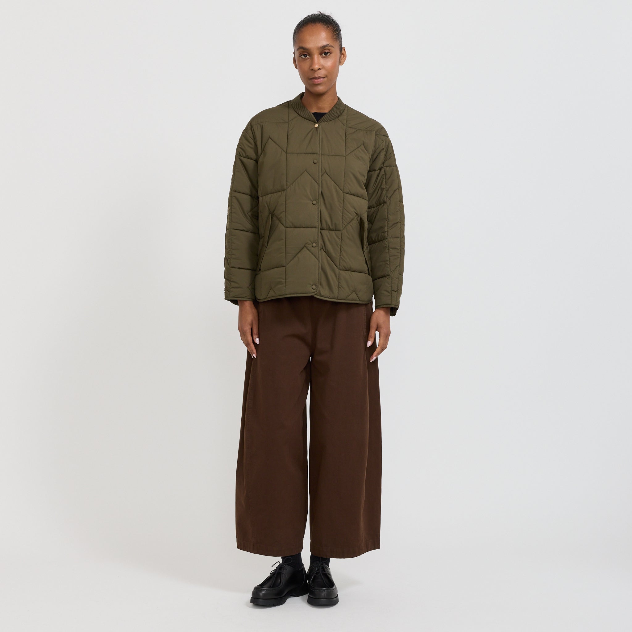 Karen Walker | Quilted Monogram Jacket Dark Olive | Maplestore