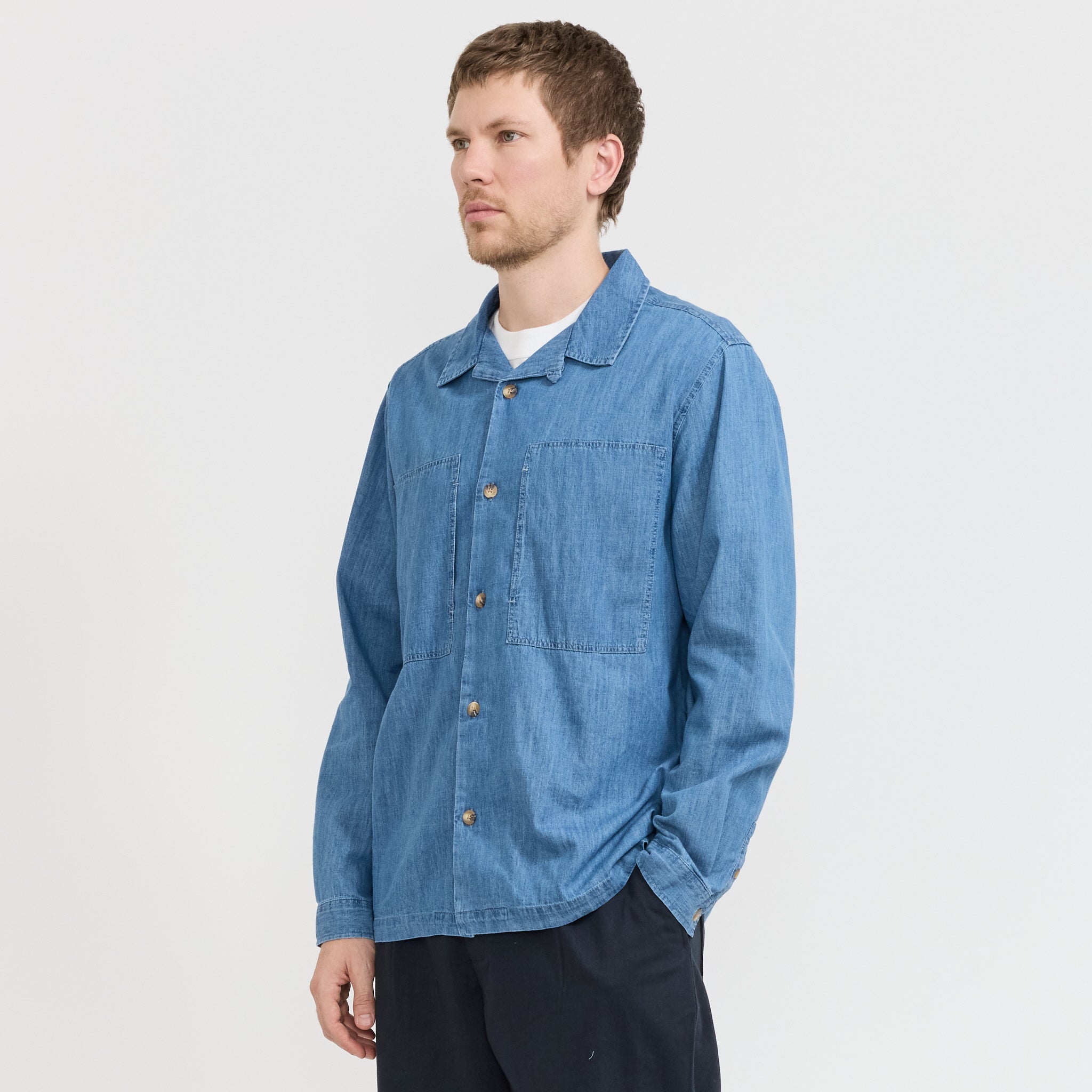 Kestin | Durno Overshirt Washed Denim | Maplestore