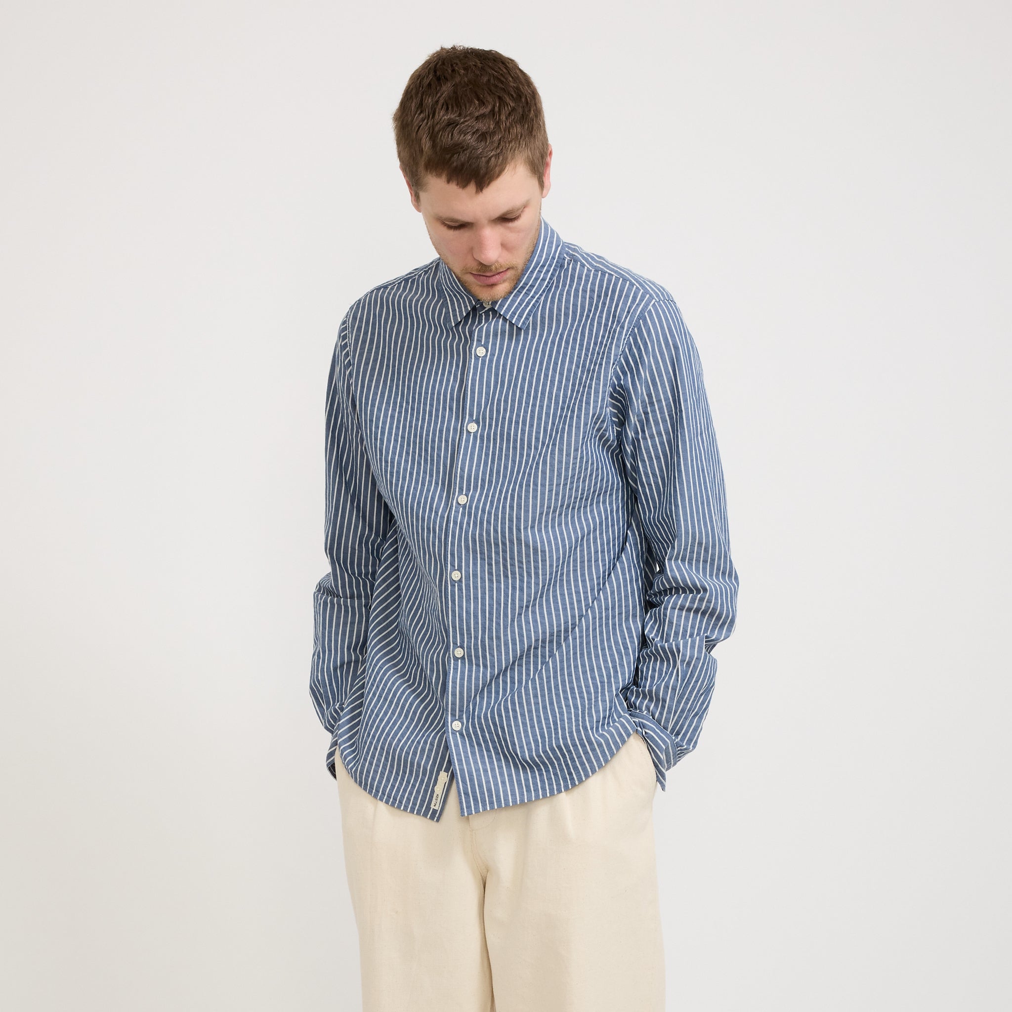 Kestin | Dirleton Shirt Blue/White Stripe | Maplestore