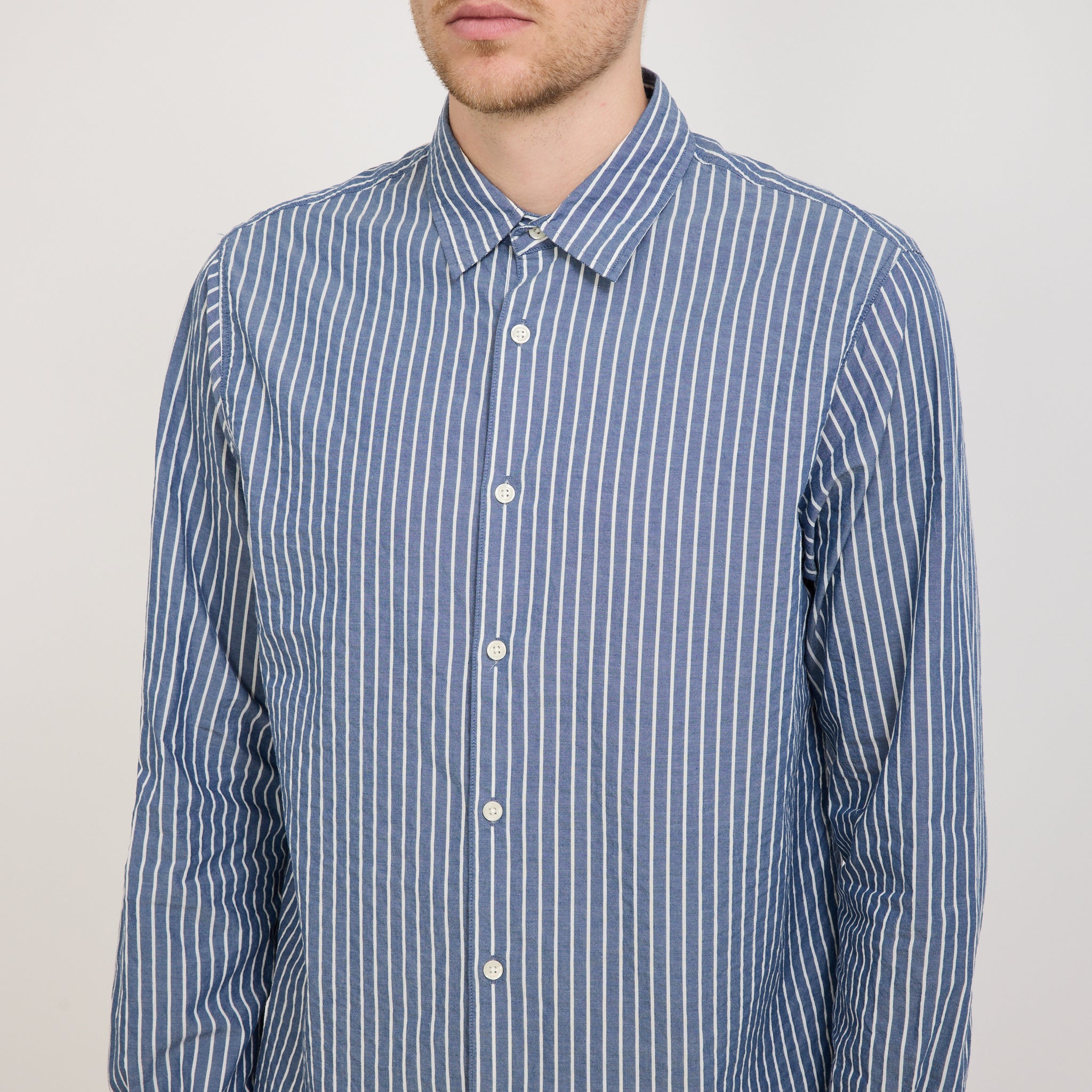 Kestin | Dirleton Shirt Blue/White Stripe | Maplestore